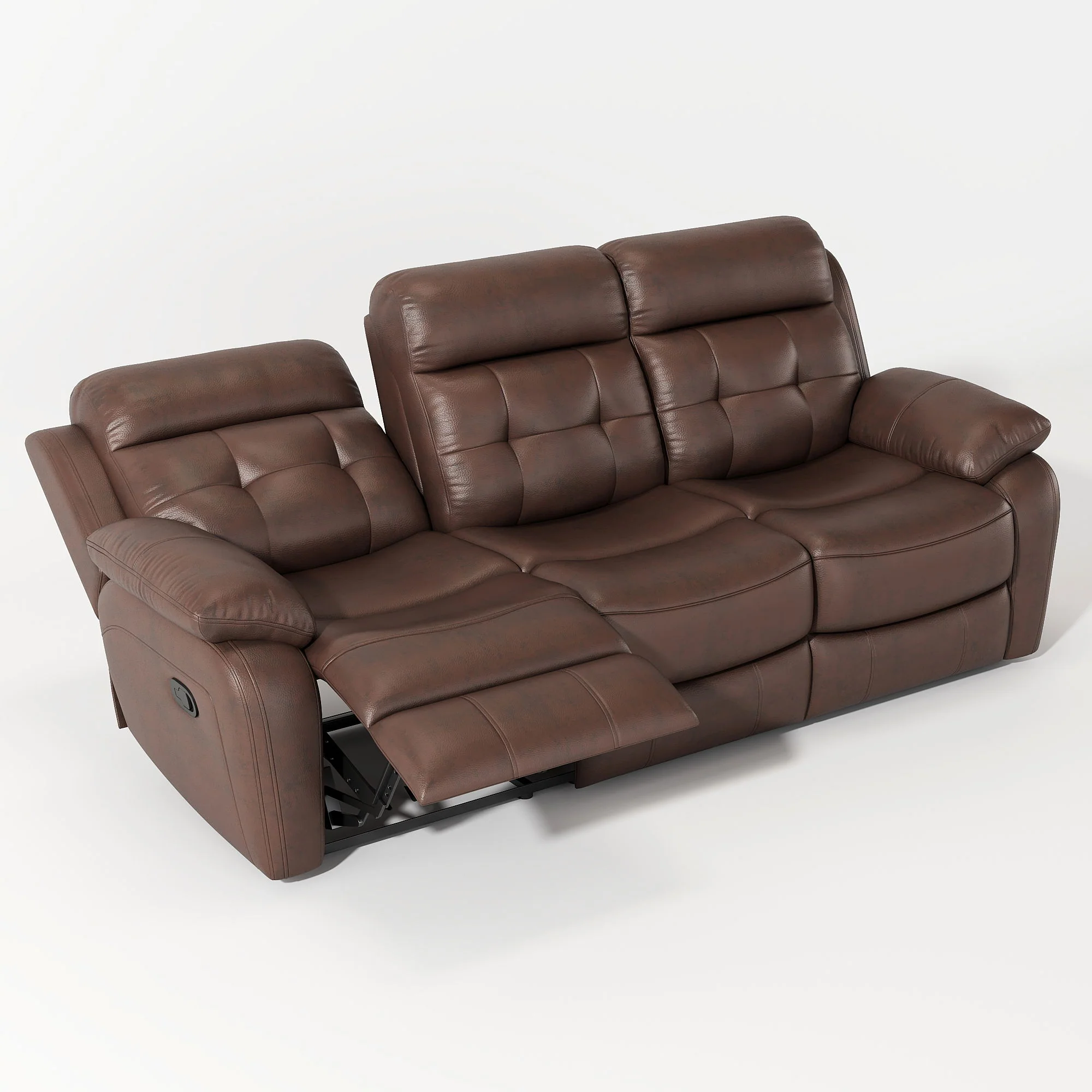 Genuine Non Power Reclining Sofa With Drop Down Table, Stainless Steel Cupholders And Magazine Bag - Image 5