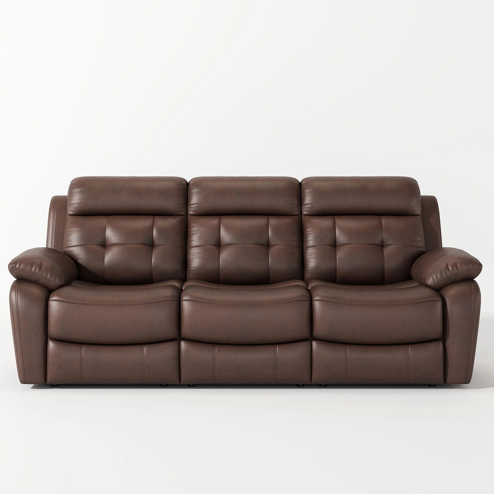 Genuine Non Power Reclining Sofa With Drop Down Table, Stainless Steel Cupholders And Magazine Bag - Image 8