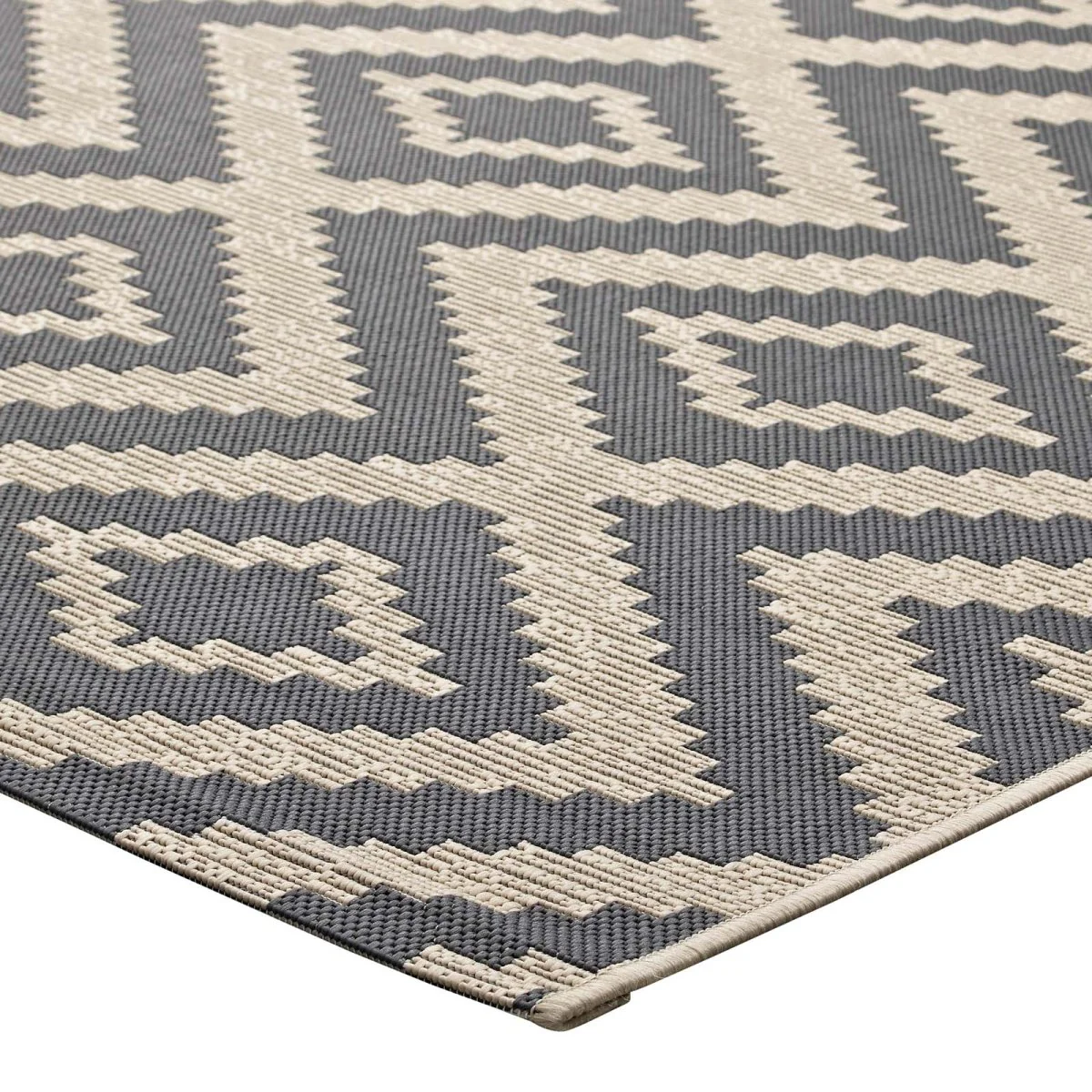 Geometric Diamond Trellis Indoor Outdoor Area Rug - Durable Modern Accent Rug - Image 11