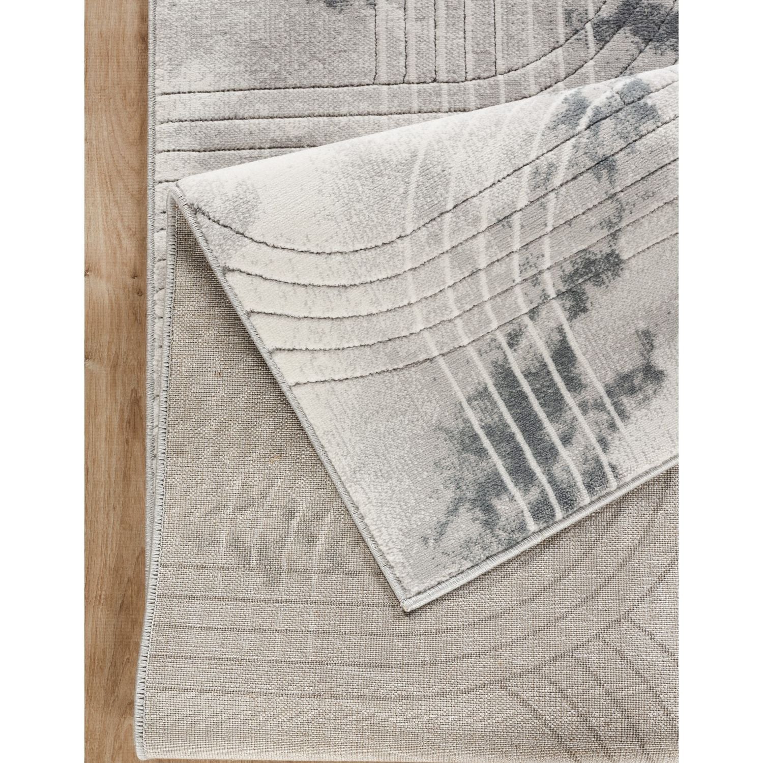 Geometrix - 5'3" X 7'3" Area Rug / Geometric 3D Effect - Ivory / Gray - Image 5