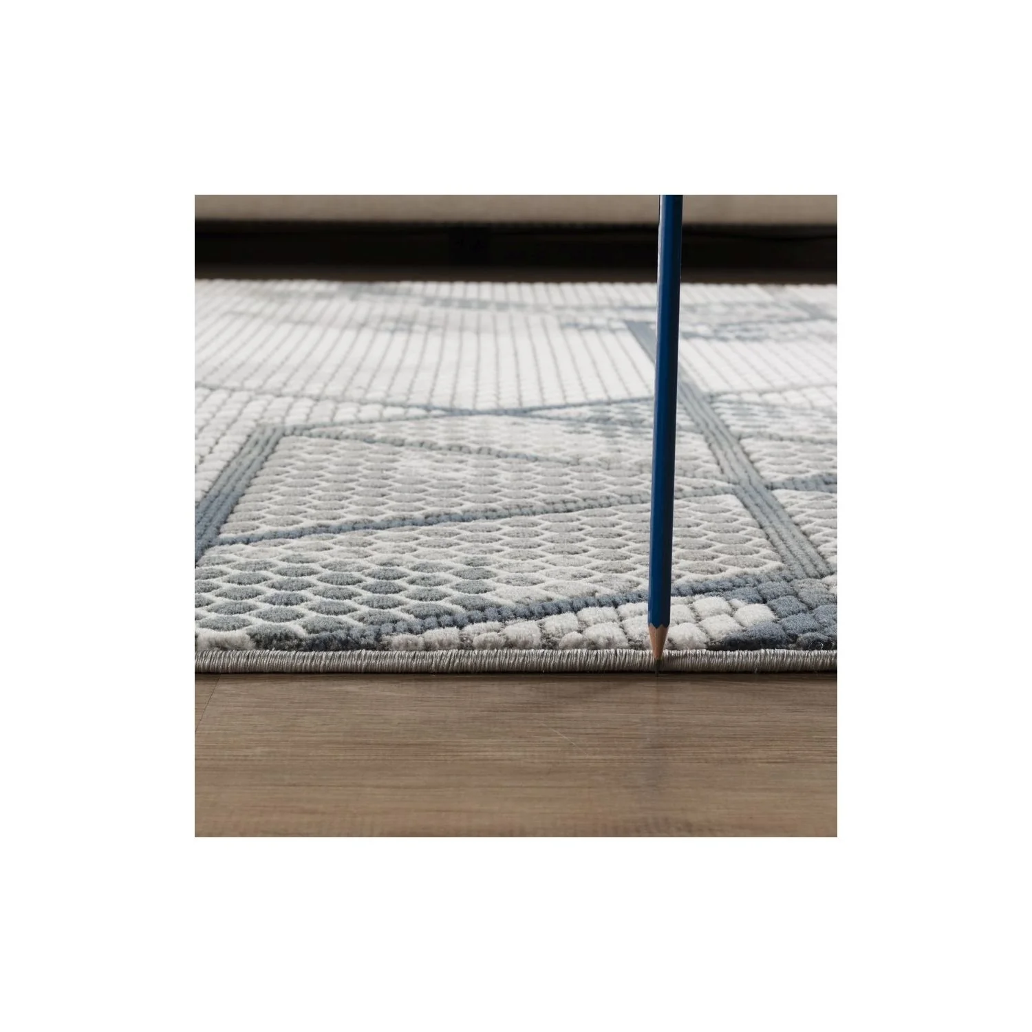 Geometrix - 5'3" X 7'3" Area Rug & Geometric, 3D Effect - Ivory / Gray - Image 4