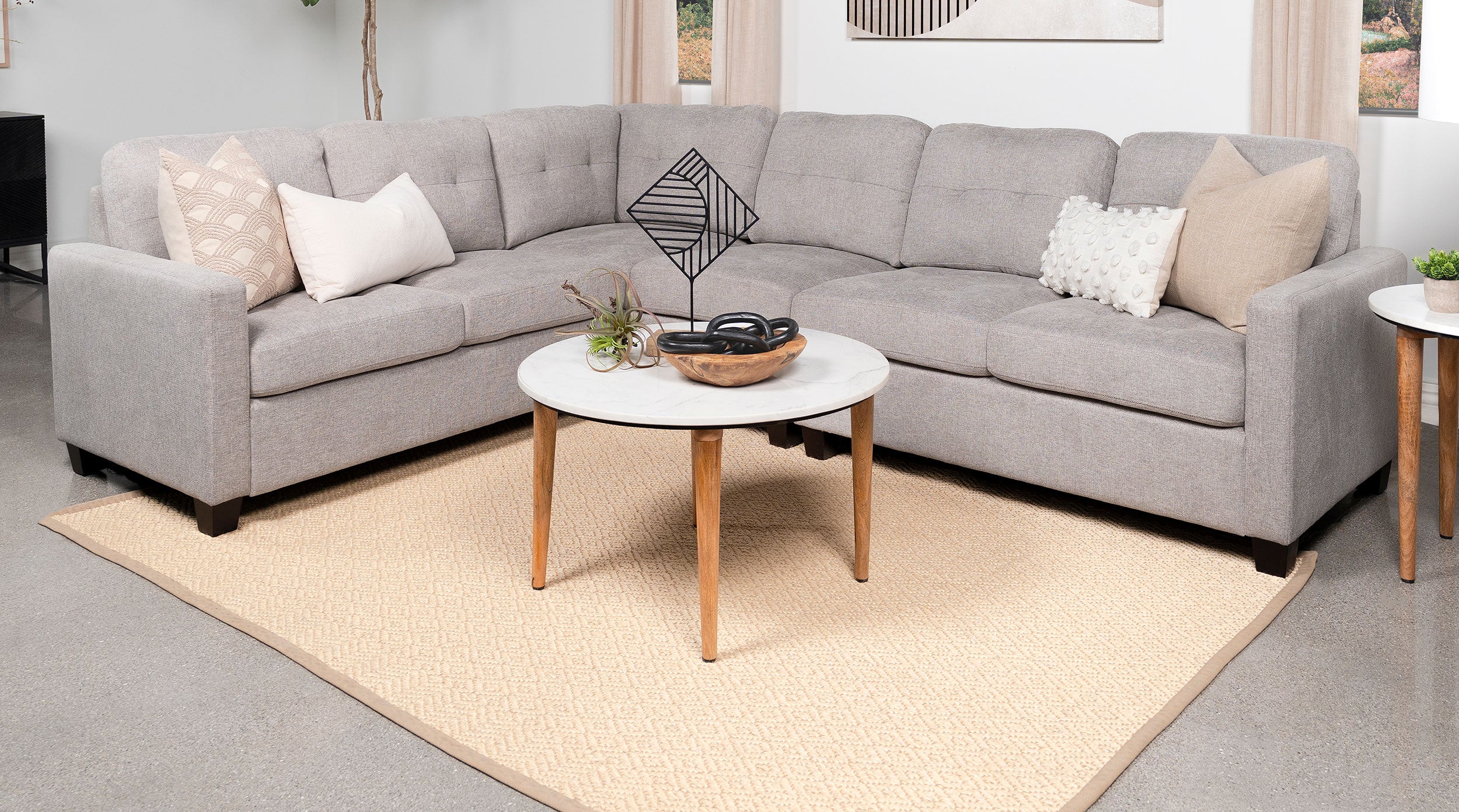 Georgina Upholstered Armless Chair - Beige - Image 5