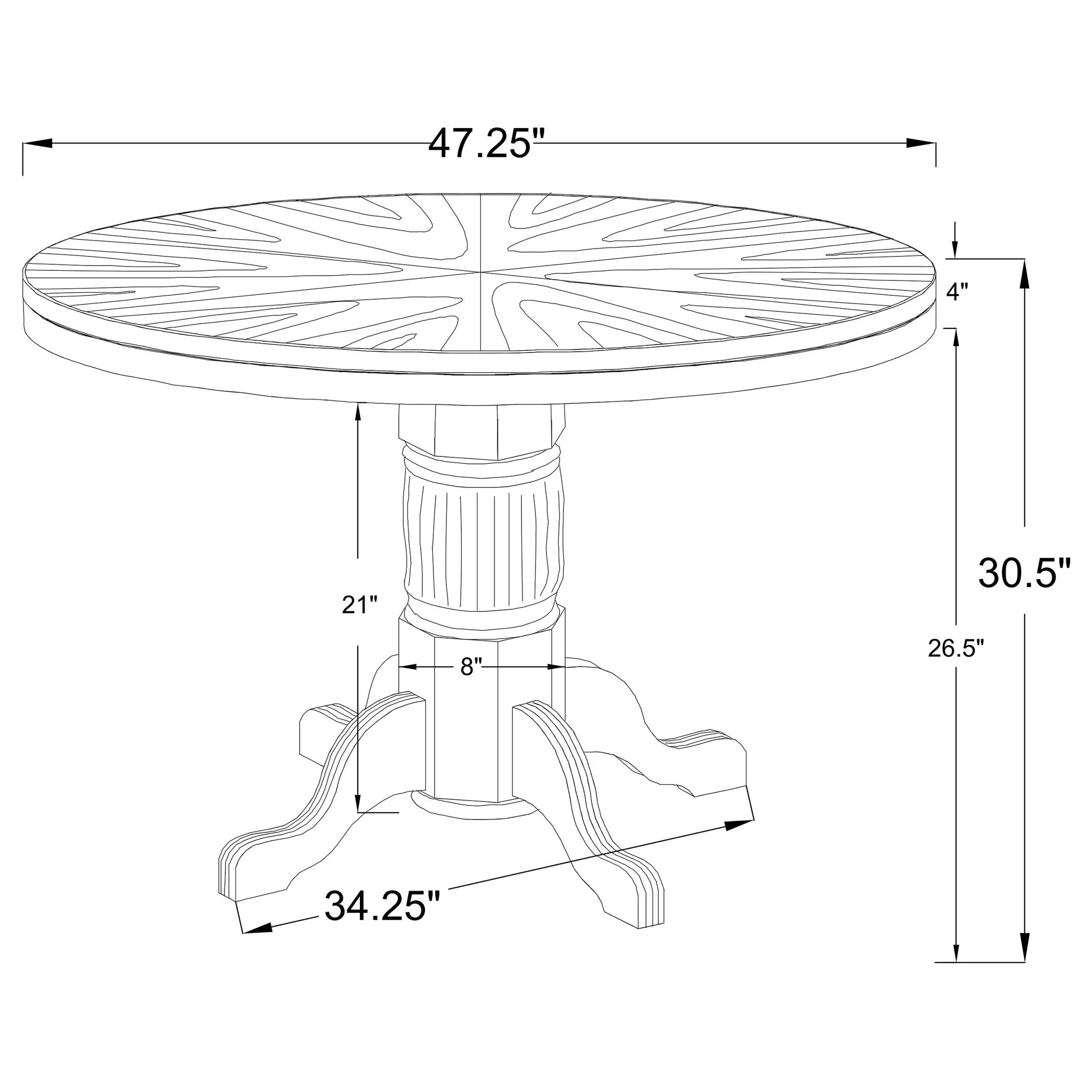 Ghilardi - Game Table Cupholders Round Table With Reversible TopPedestal Base - Amber - Image 6