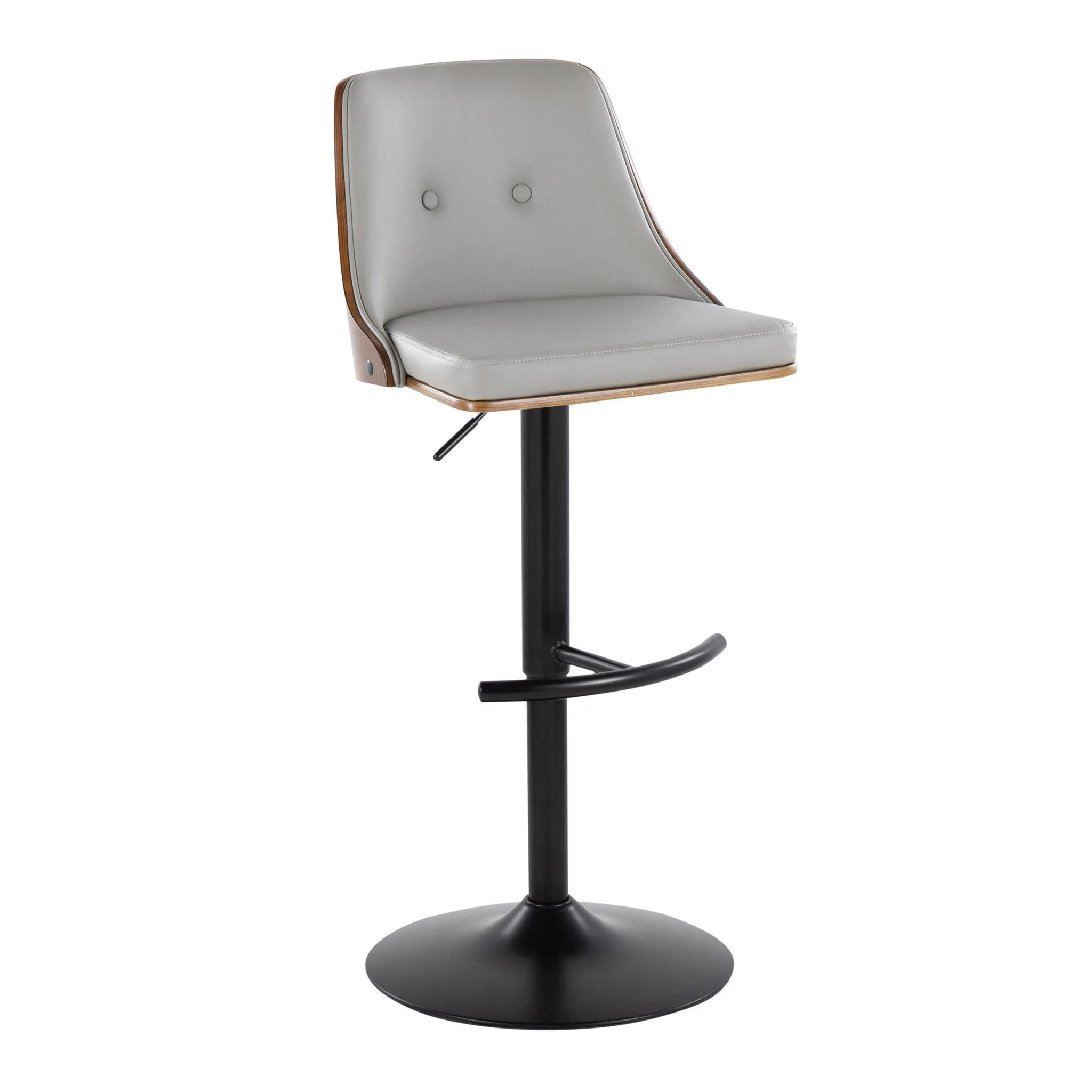 Gianna - Mid Century Modern Adjustable Barstool, Swivel With Rounded T Footrest (Set of 2) - Image 14