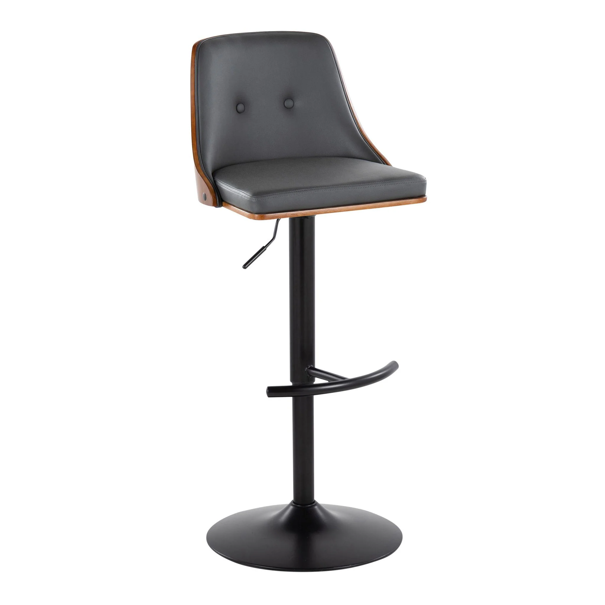 Gianna - Mid Century Modern Adjustable Barstool, Swivel With Rounded T Footrest (Set of 2) - Image 19