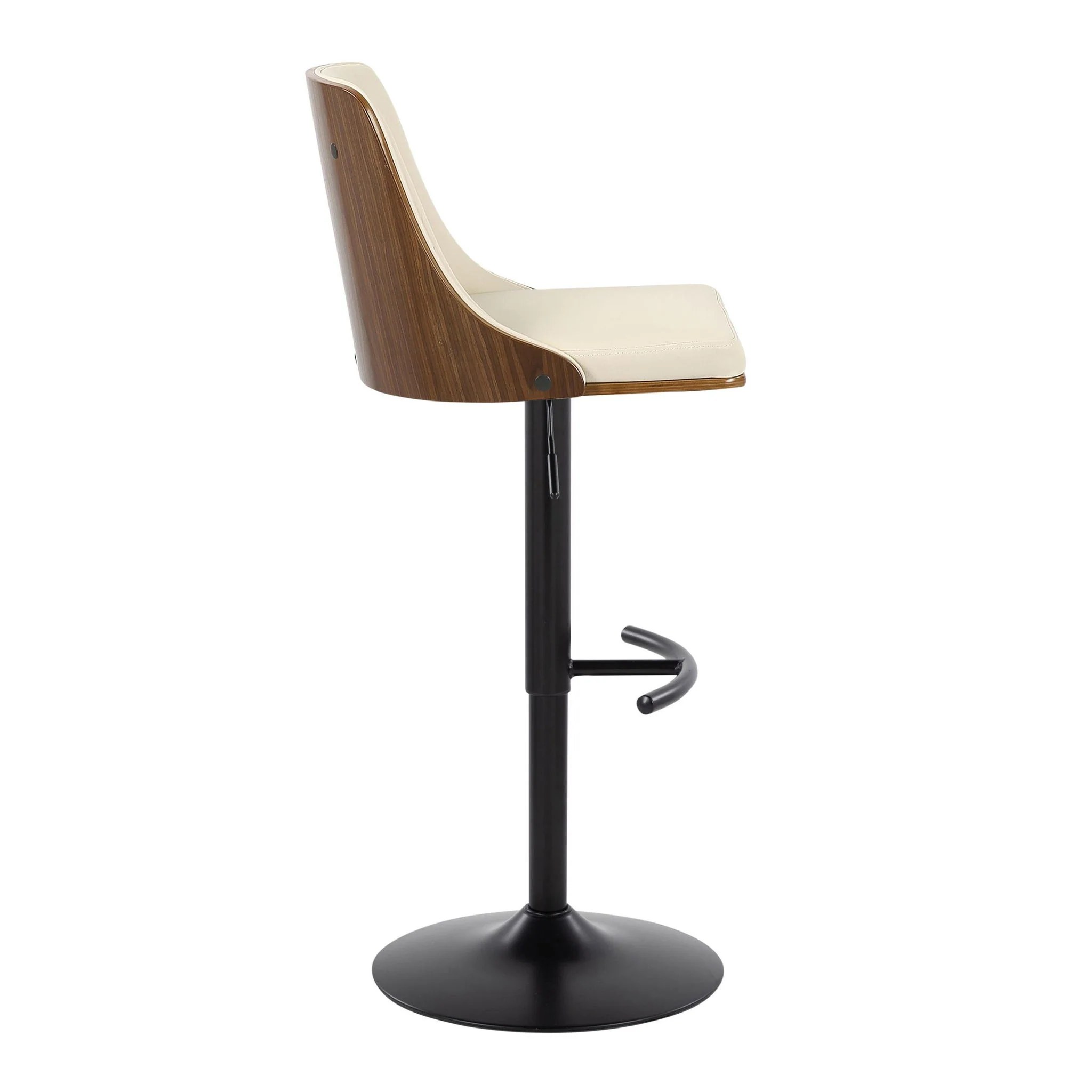 Gianna - Mid Century Modern Adjustable Barstool, Swivel With Rounded T Footrest (Set of 2) - Image 20