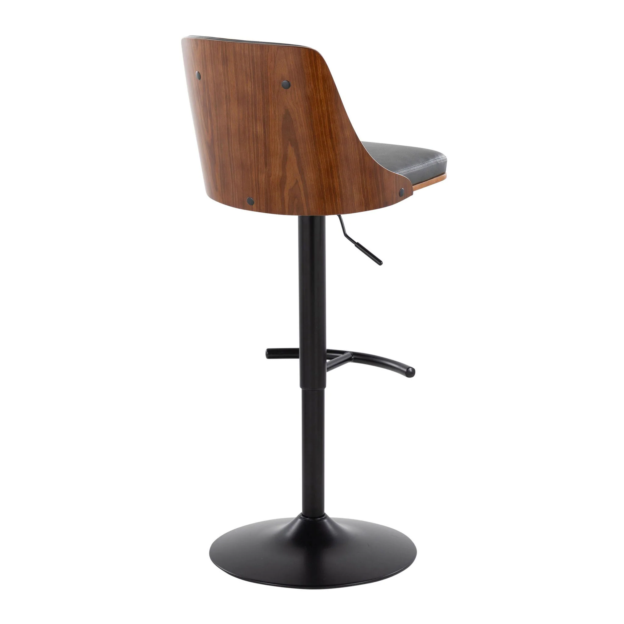 Gianna - Mid Century Modern Adjustable Barstool, Swivel With Rounded T Footrest (Set of 2) - Image 7