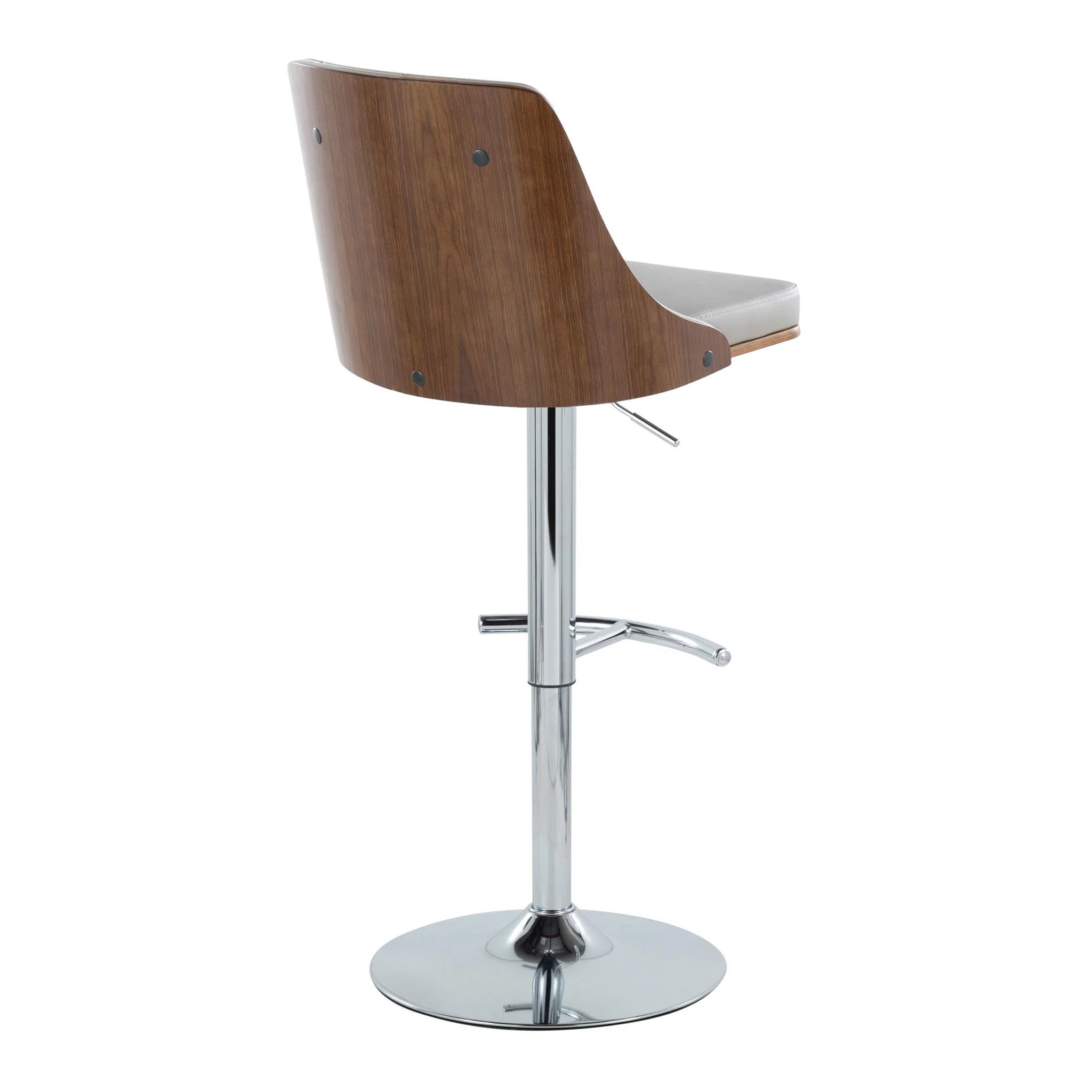 Gianna - Mid Century Modern Adjustable Barstool With Swivel With Rounded T Footrest (Set of 2) - Image 18