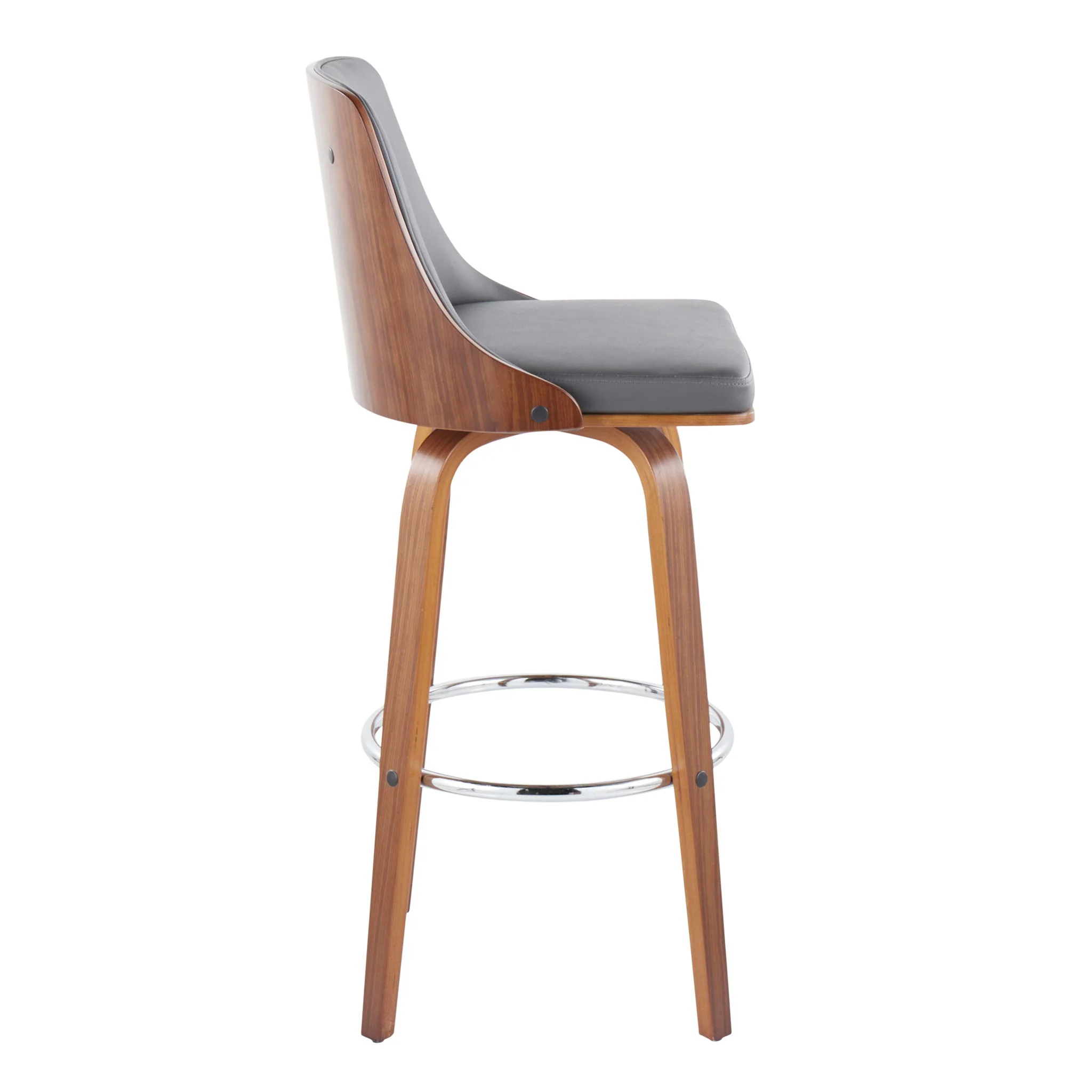 Gianna - Mid Century Modern Fixed Height Barstool With Swivel With Round Footrest (Set of 2) - Image 10
