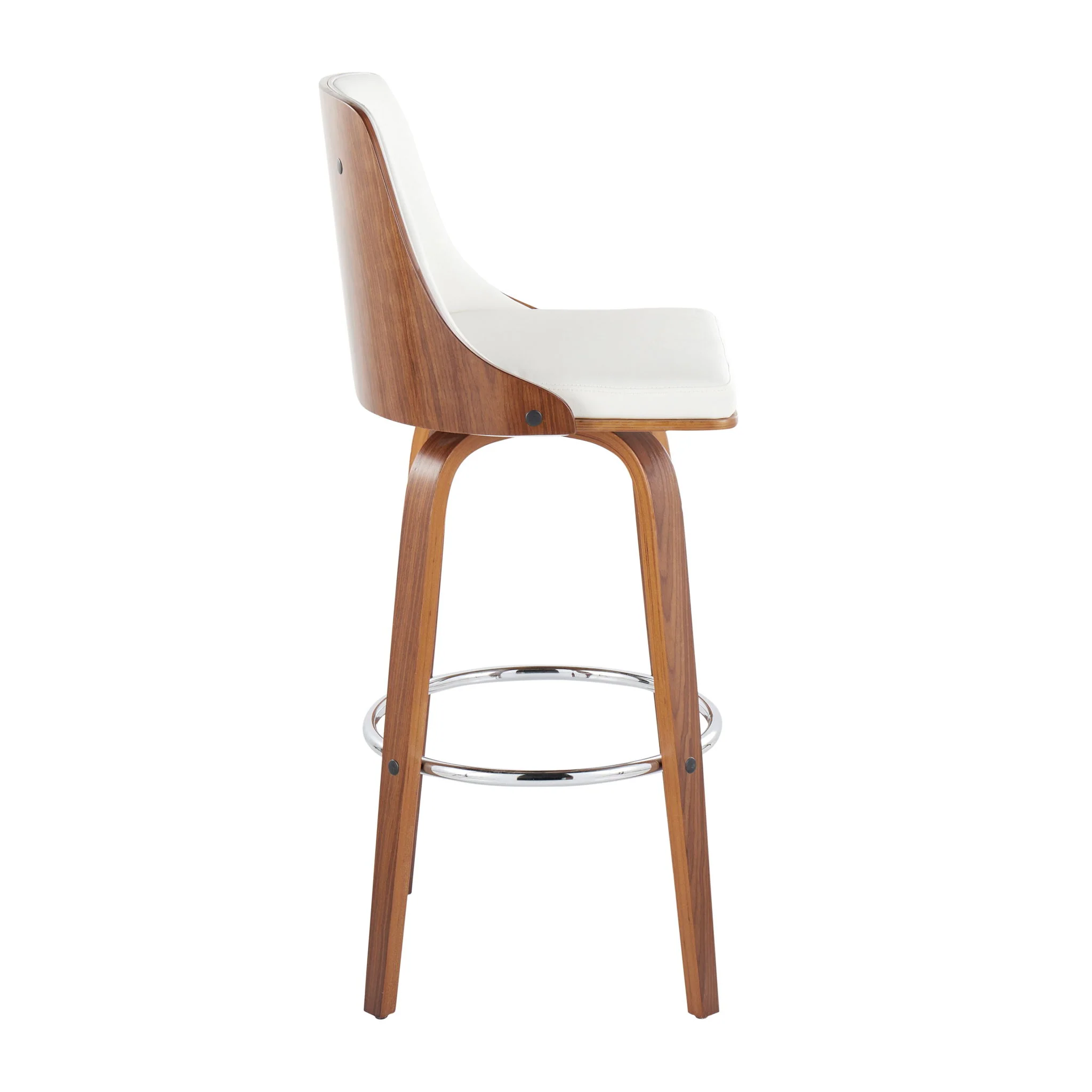 Gianna - Mid Century Modern Fixed Height Barstool With Swivel With Round Footrest (Set of 2) - Image 15