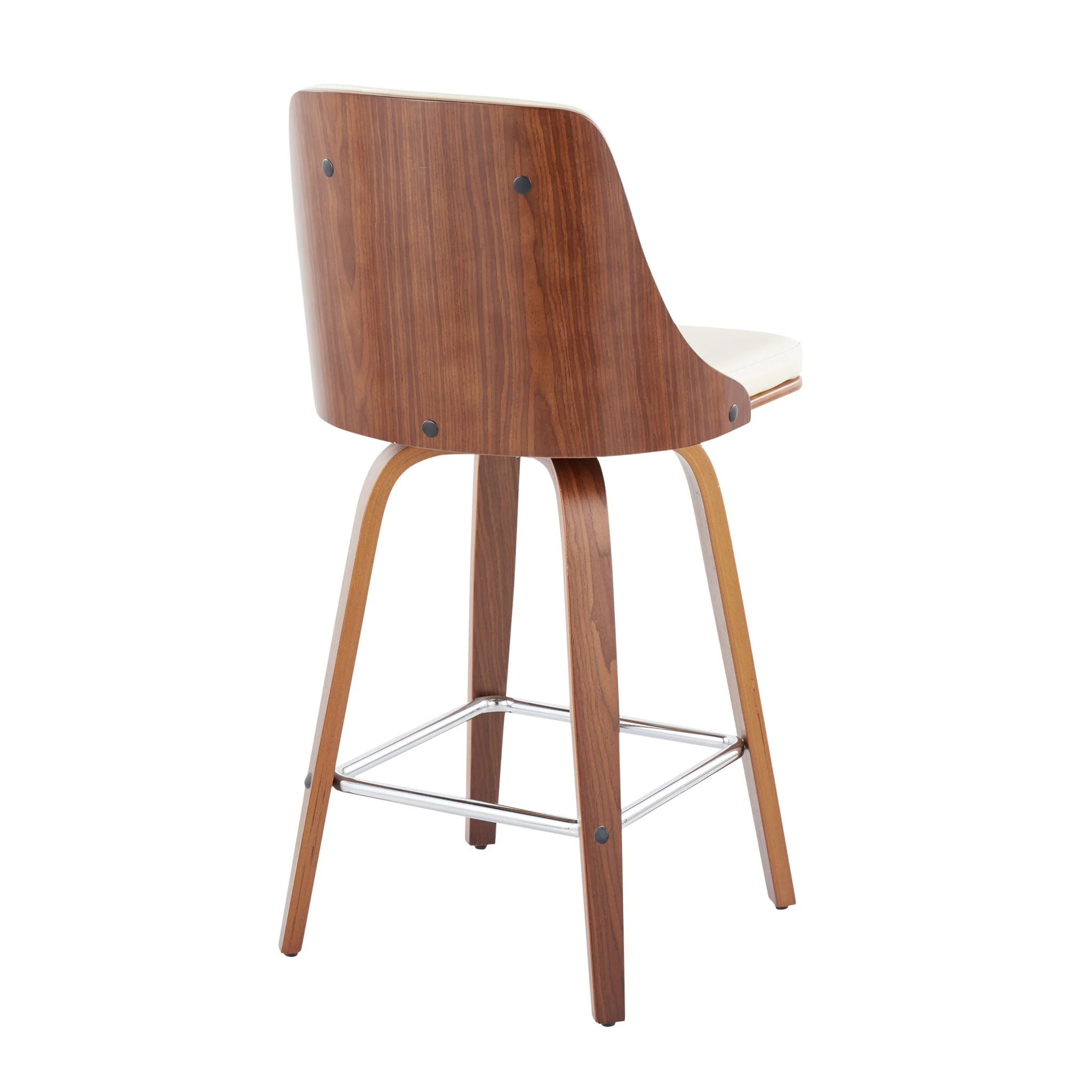 Gianna - Mid Century Modern Fixed Height Counter Stool With Swivel With Square Footrest (Set of 2) - Image 13