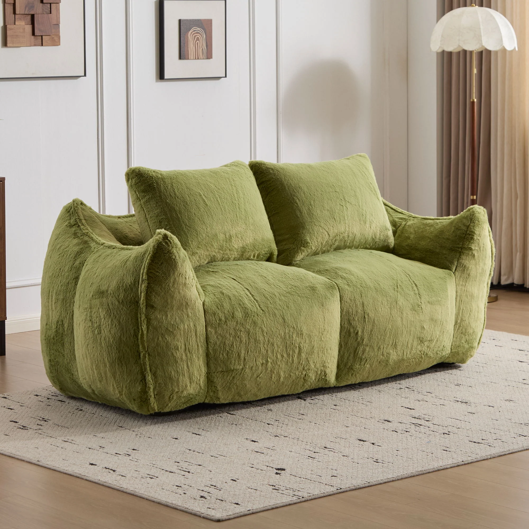 Giant Bean Bag Couch, Ultra Soft Fluffy Loveseat For Living Room - Image 42