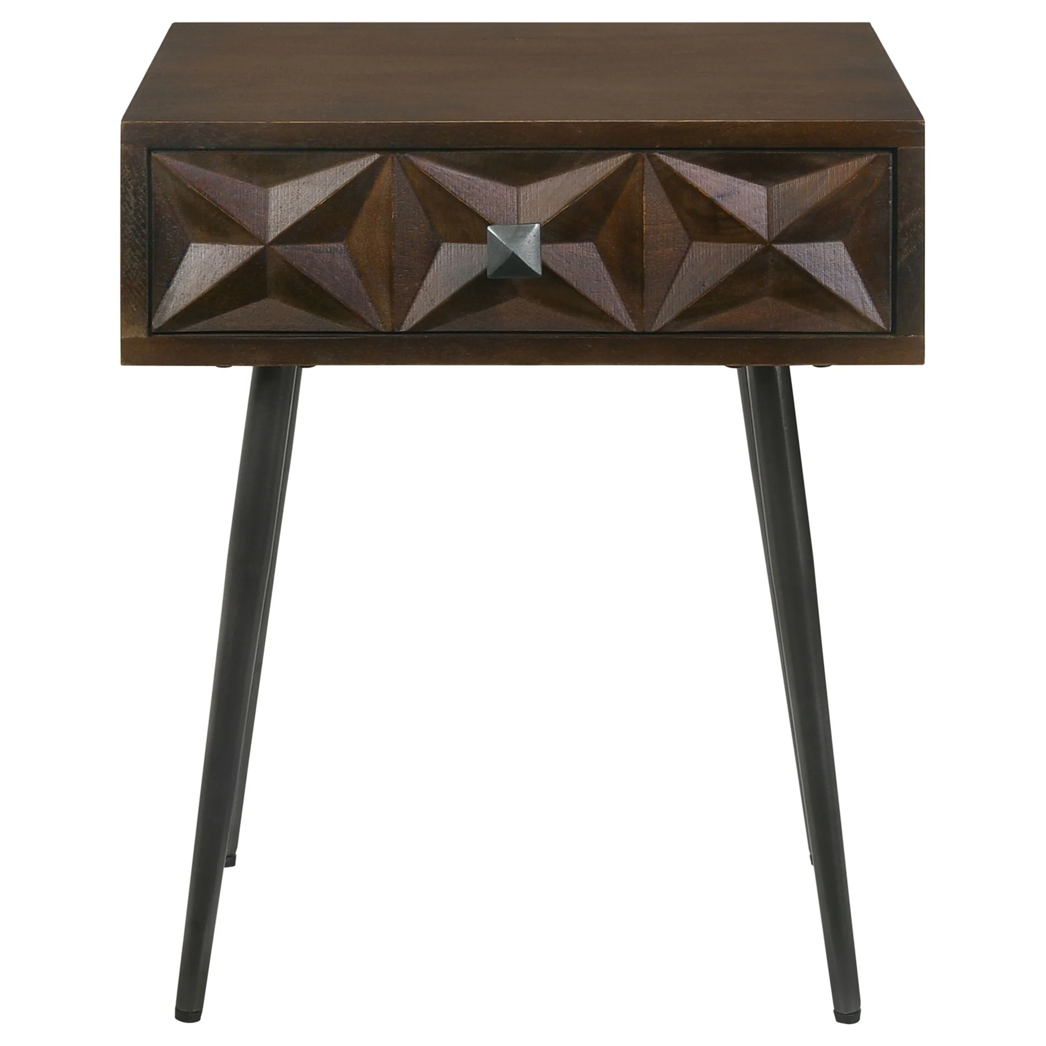 Gibson - Coffee 1 Drawer Rectangular Side Table With Angled Legs - Coffee - Image 2