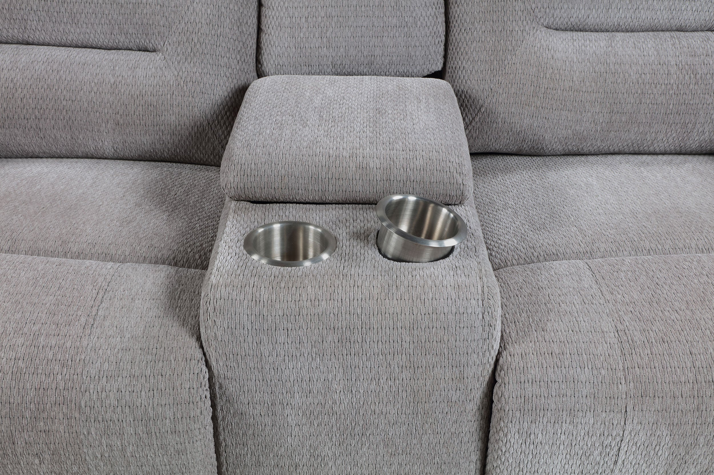 Gilson 2-Piece Grey Chenille Reclining Sofa Set - Image 12