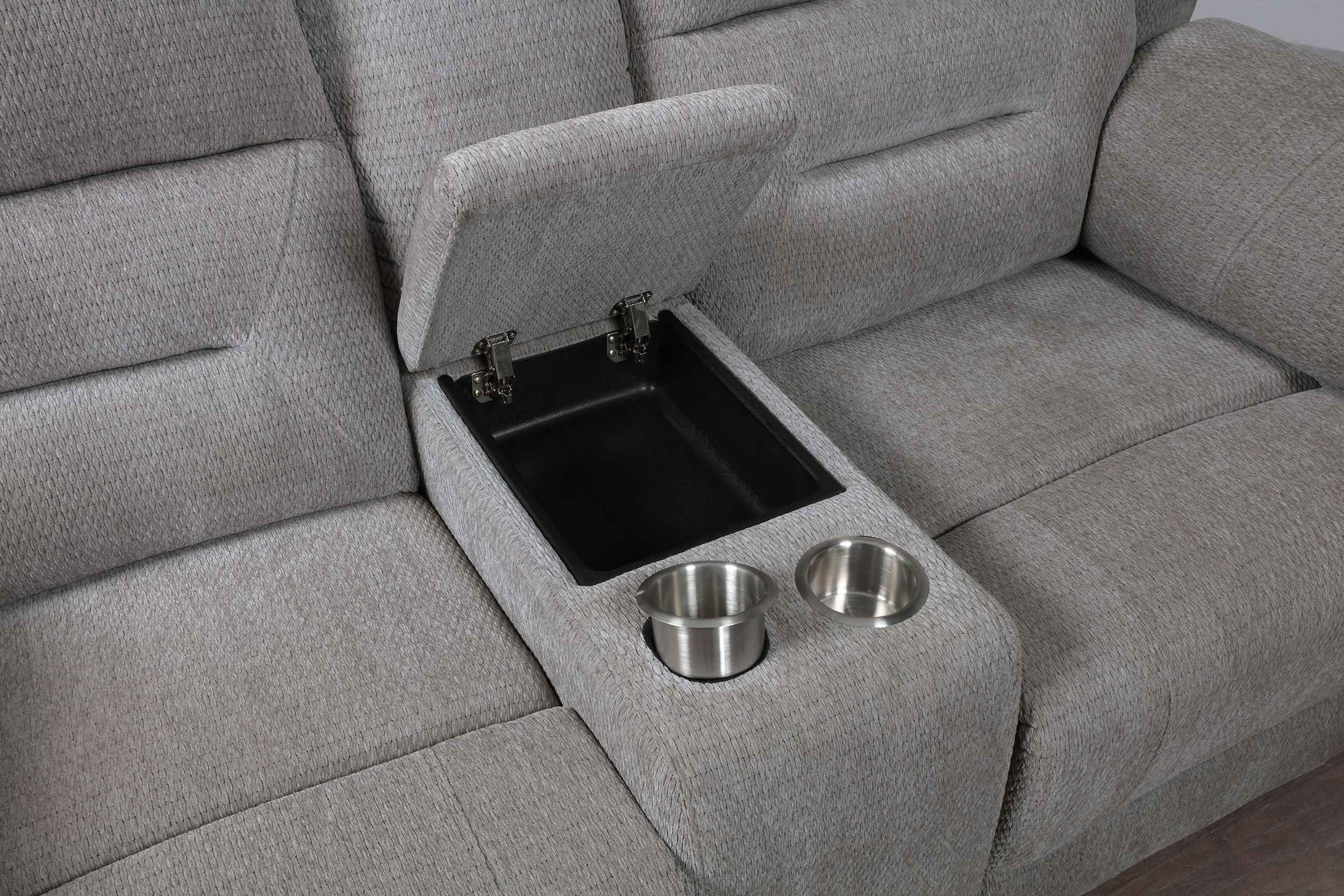Gilson Chenille Upholstered Reclining Loveseat Grey - Image 9