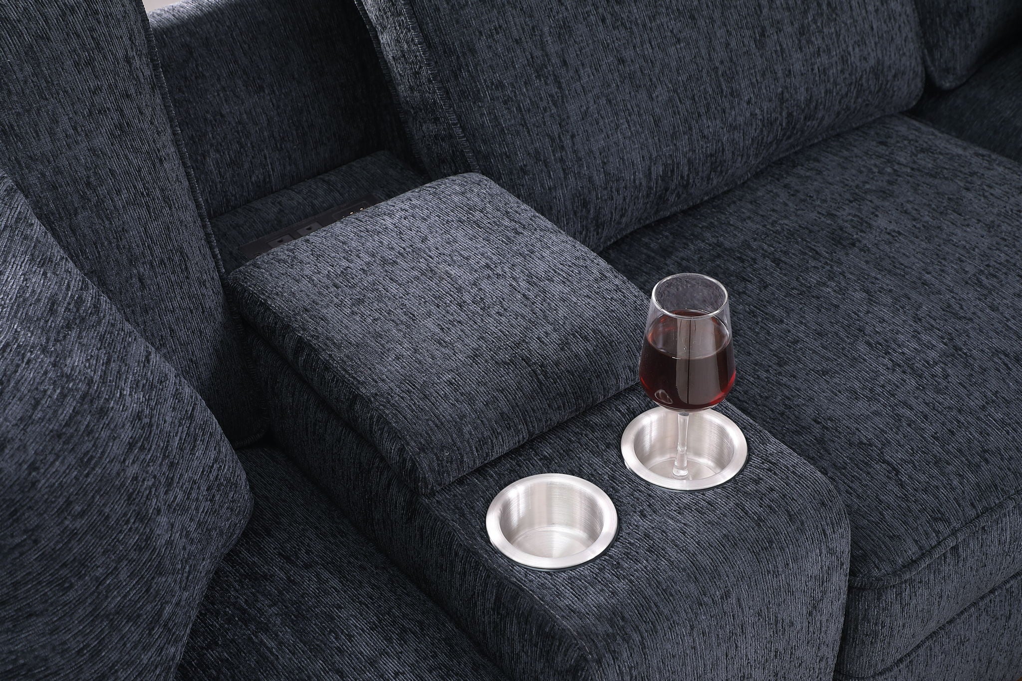 Gina - Sectional Sofa With Ottoman - Black - Image 2
