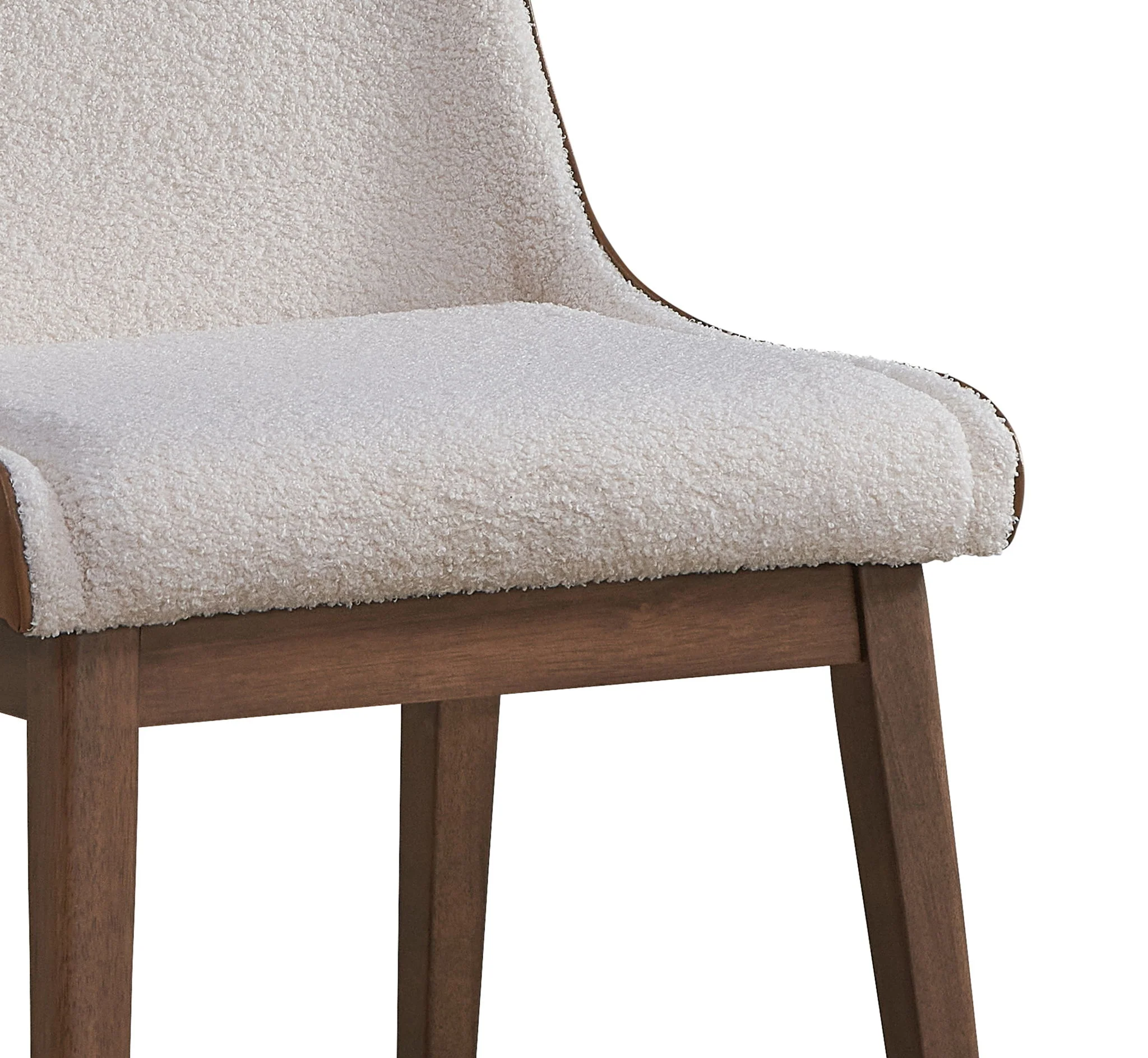 Ginny - Boucle Velvet Side Chair (Set of 2) - Walnut - Image 5