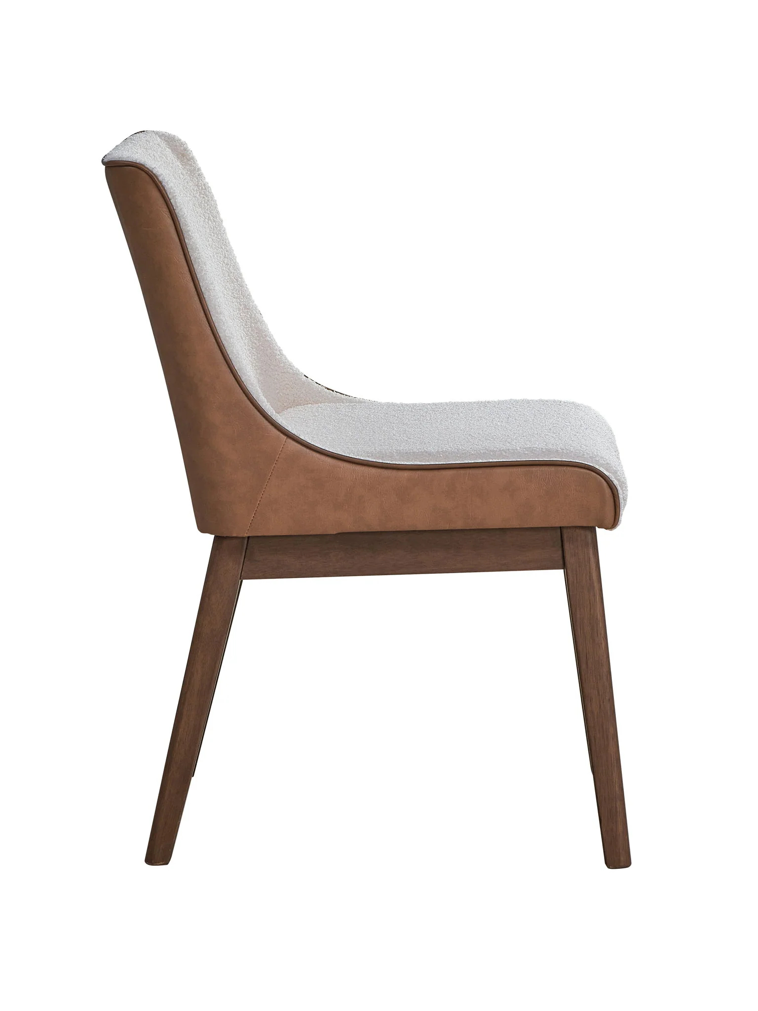 Ginny - Boucle Velvet Side Chair (Set of 2) - Walnut - Image 6