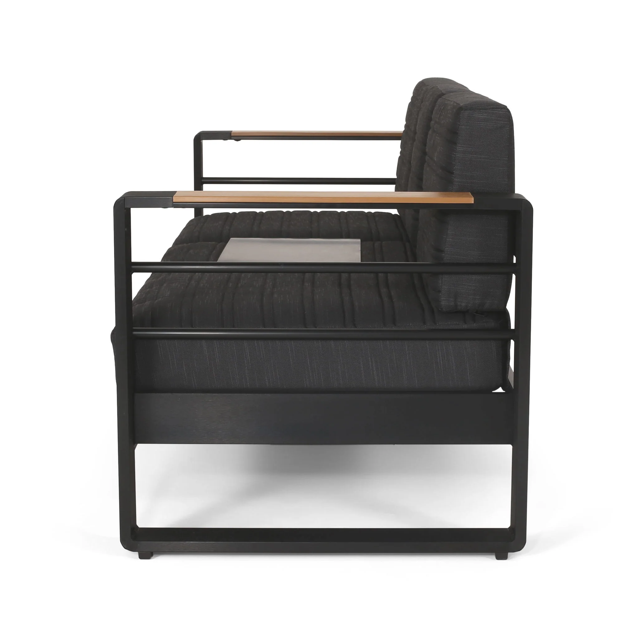Giovanna - 3 Seater Sofa With Aluminum Frame And Water Repellence Cushions - Black - Image 3
