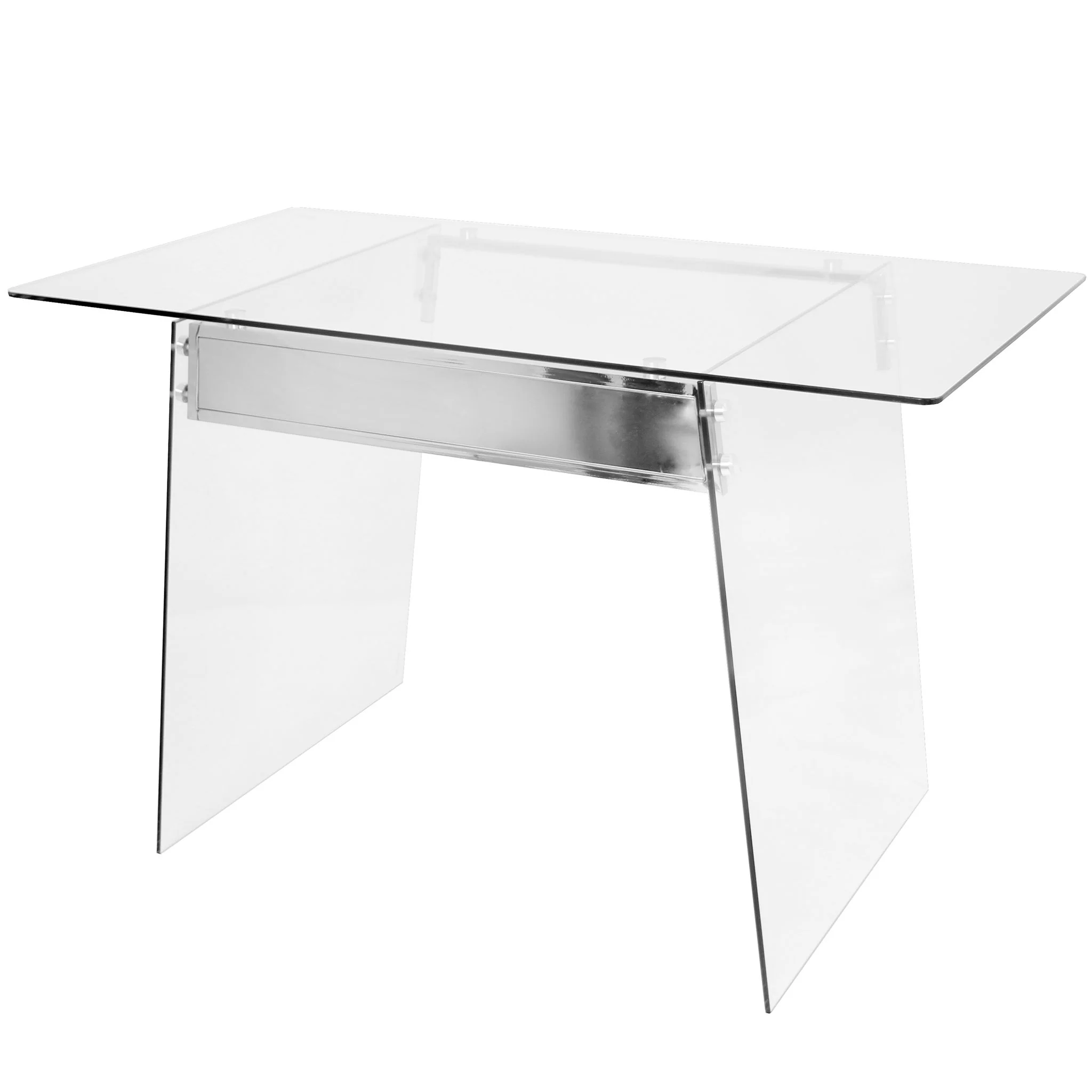 Glacier - Contemporary Desk - Clear / Chrome - Image 4