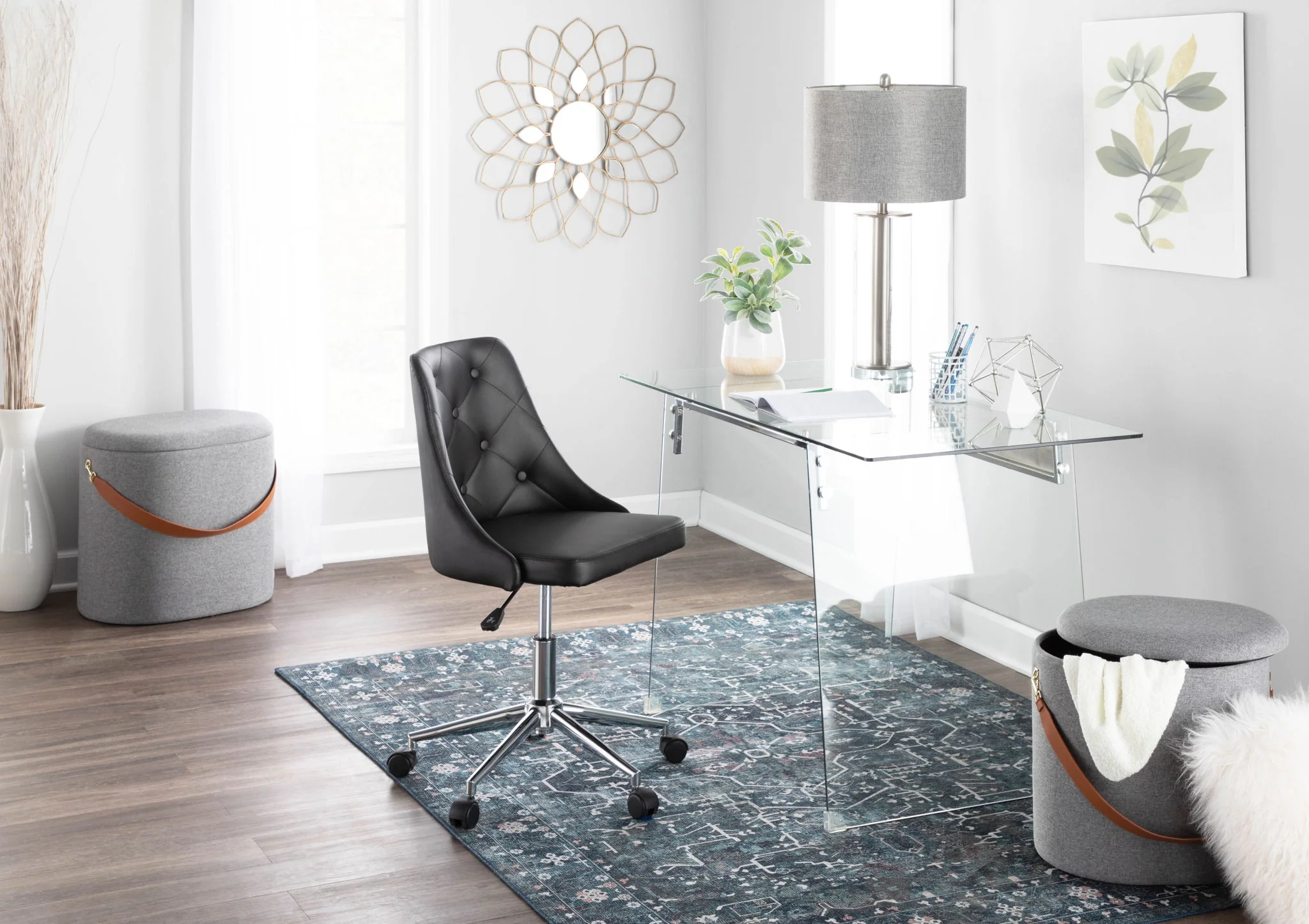 Glacier - Contemporary Desk - Clear / Chrome - Image 5