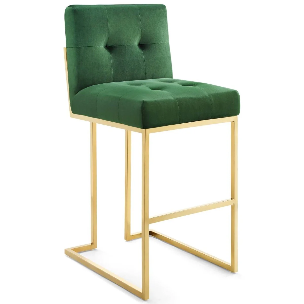 Glam Deco Performance Velvet Bar Stool – Gold Stainless Steel 42 Inch - Image 11
