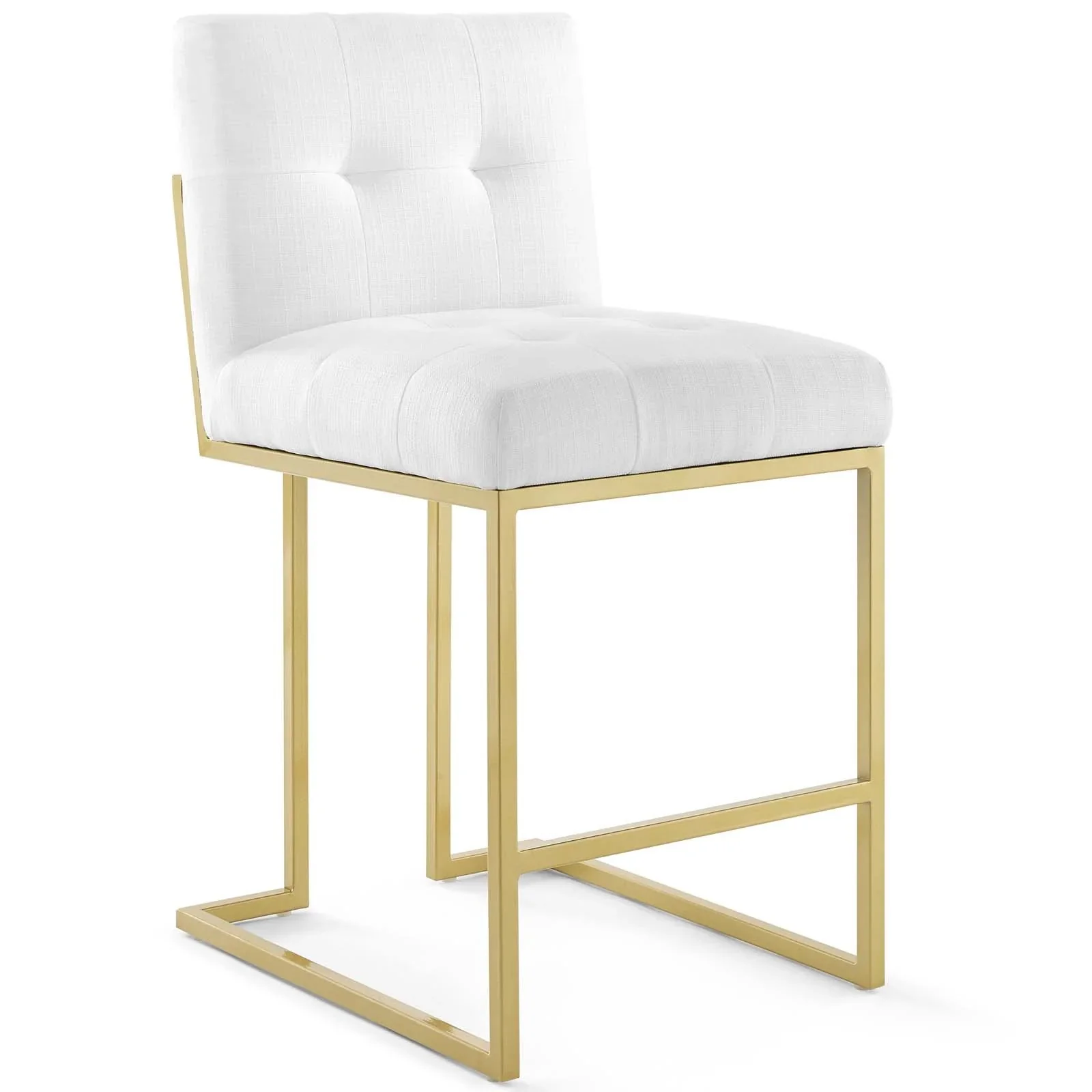 Glam Deco Upholstered Fabric Counter Stools Set of 2 with Gold Metal Base - Image 11