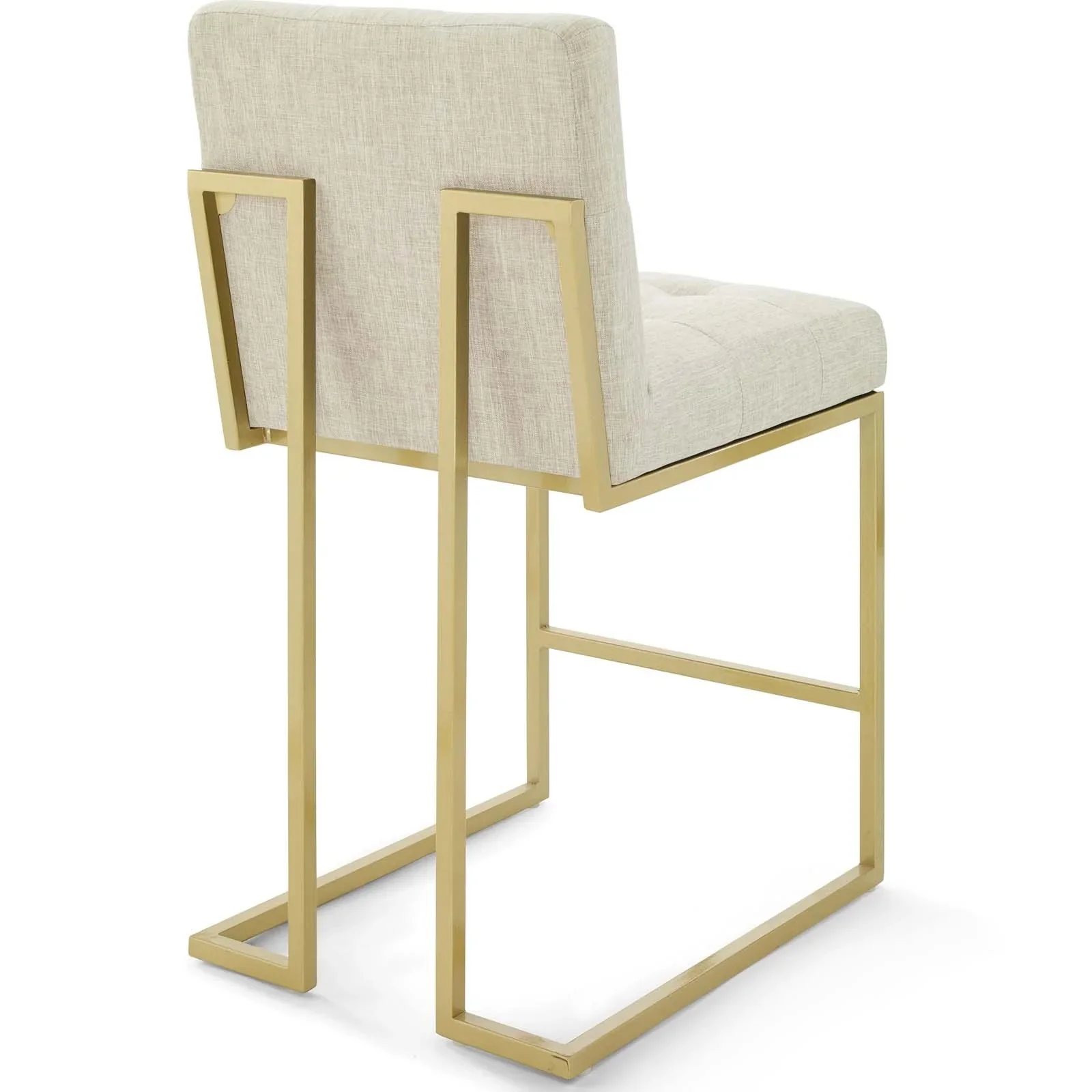 Glam Deco Upholstered Fabric Counter Stools Set of 2 with Gold Metal Base - Image 3