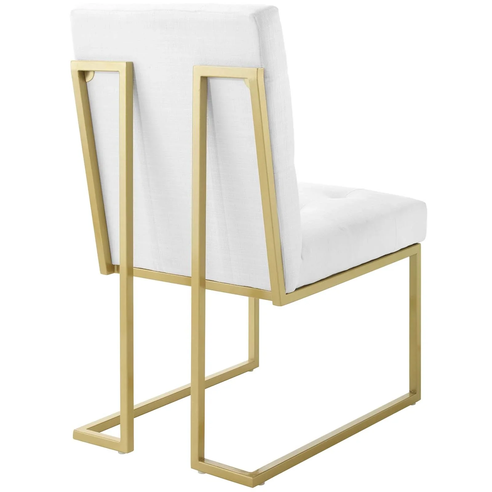 Glam Deco Upholstered Fabric Dining Accent Chair with Gold Metal Base - Image 22