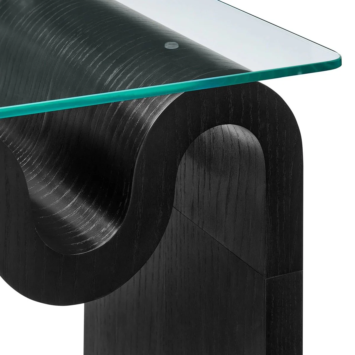 Glass Top Side Table with Wave Base – 17 Inch - Image 14