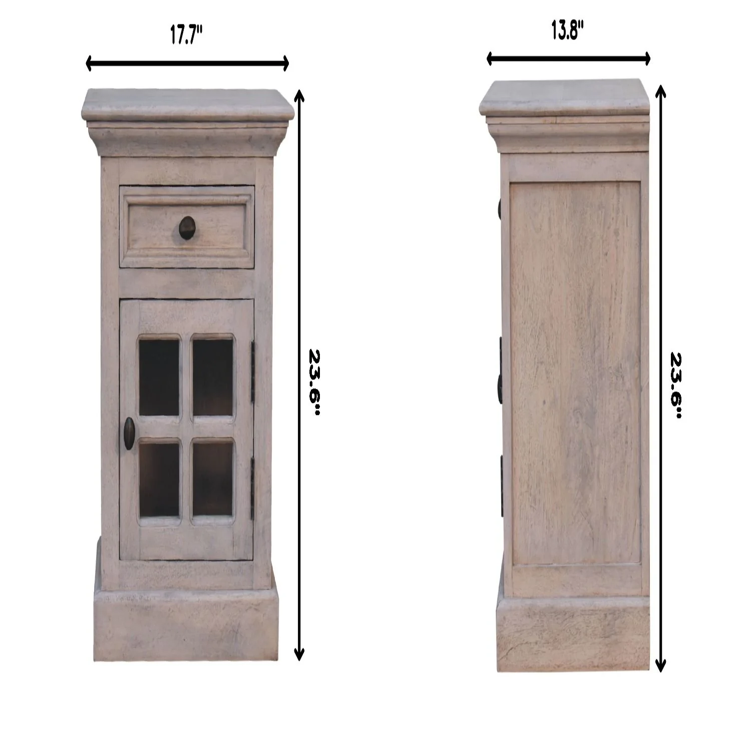 Glazed Bedside Table - Stone White - Image 2