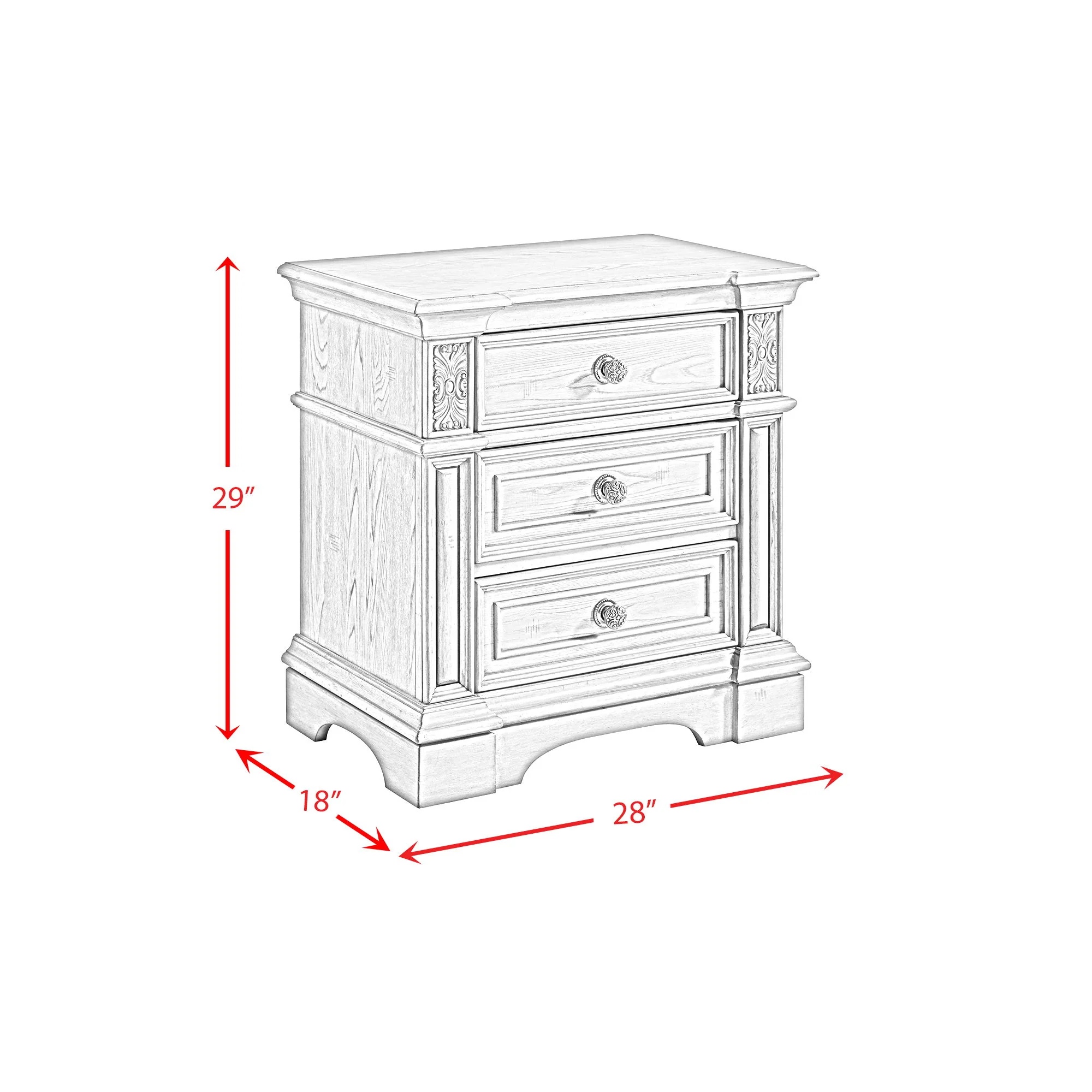 Glenmore - 3-Drawer Nightstand With USB - Aged Gray - Image 5