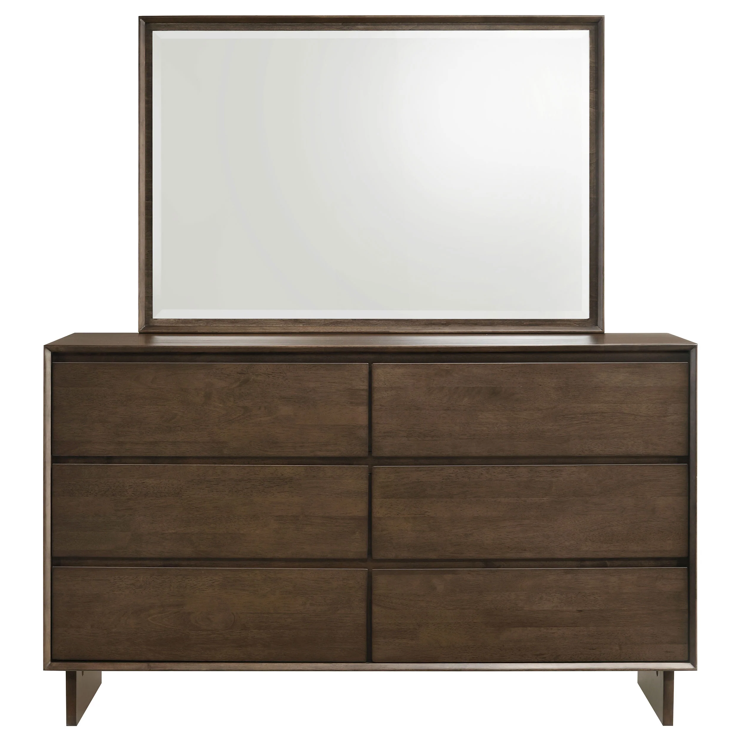 Glenwood 6-Drawer Dresser with Mirror in Warm Brown - Image 4