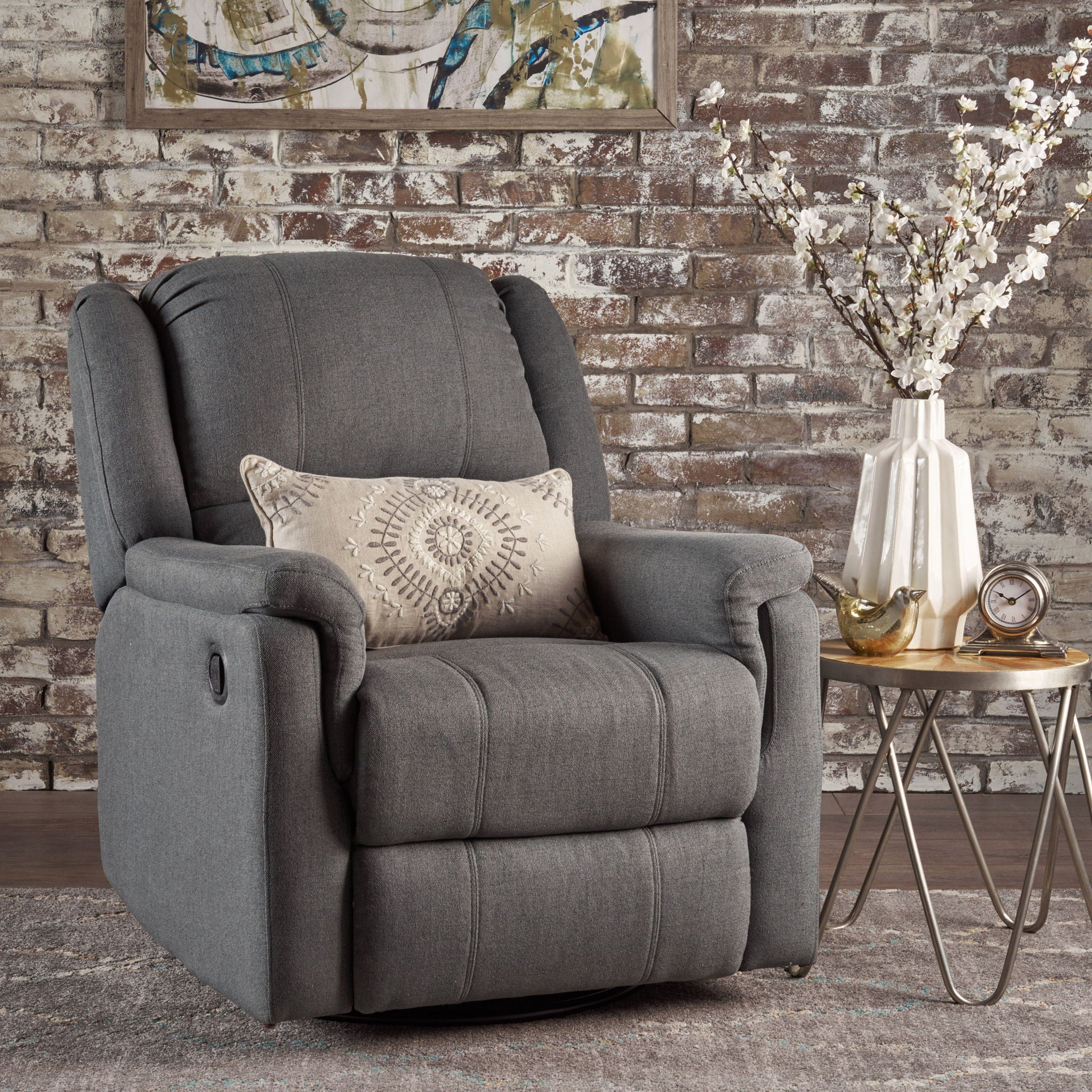 Glider Recliner With Swivel, Manual Reclining Chair - Image 7