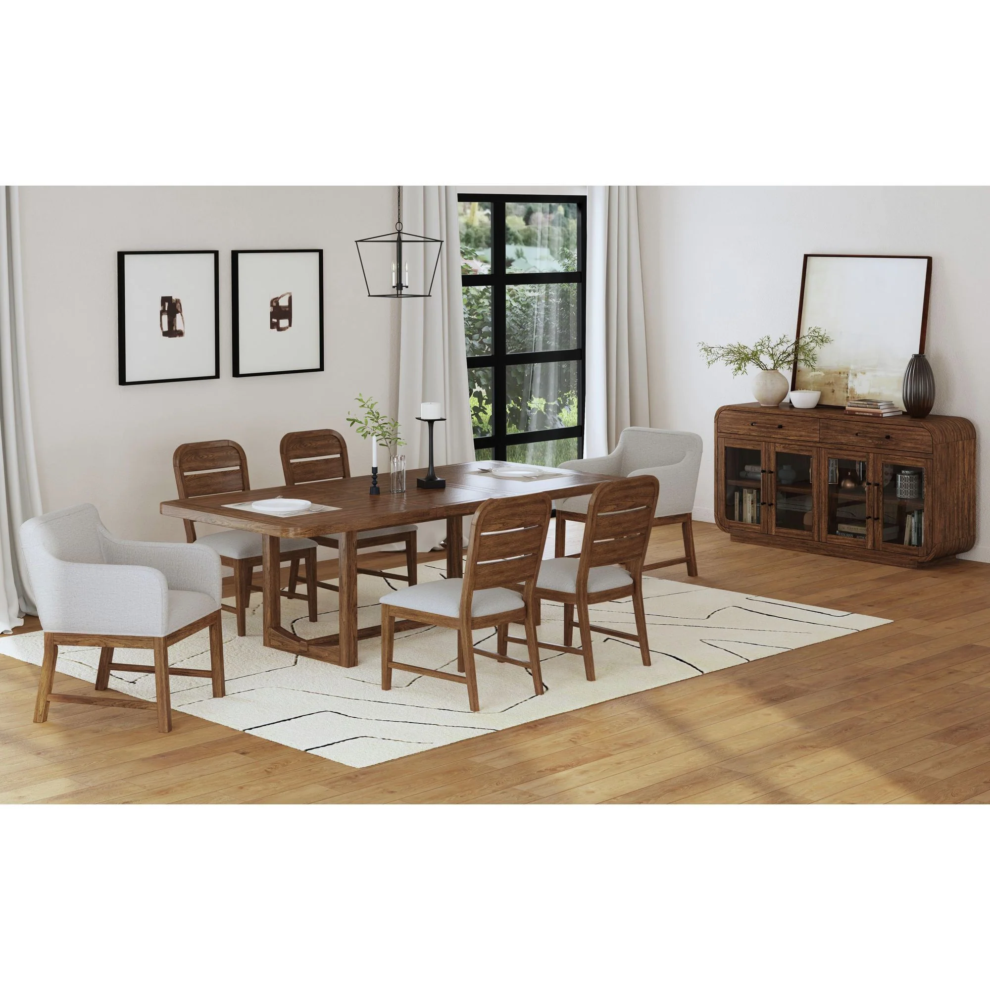 Glinda - Fabric Dining Side Chair (Set of 2) - Brown / Light Gray - Image 6