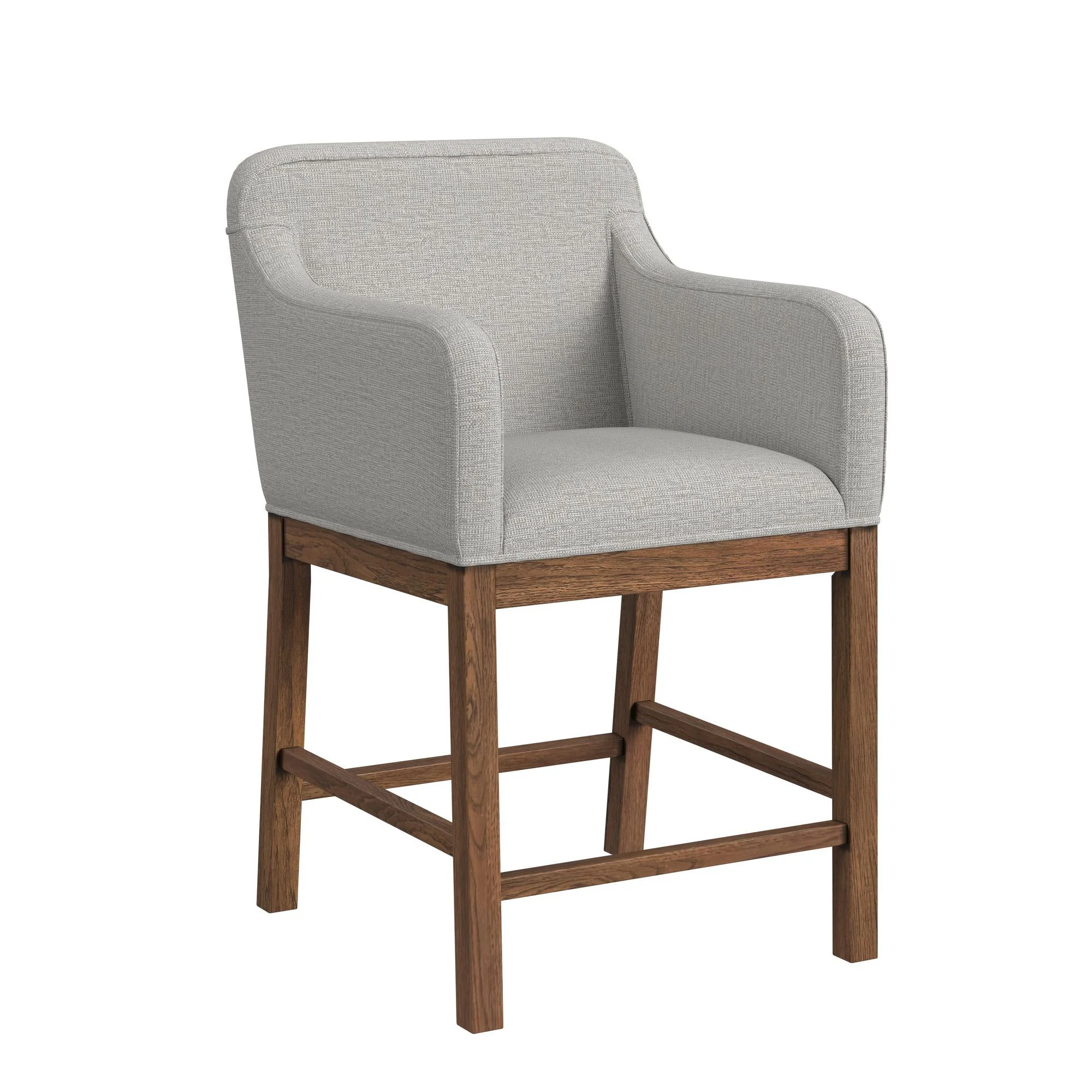 Glinda - Upholstered Fabric Counter Chair (Set of 2) - Brown / Light Gray - Image 3