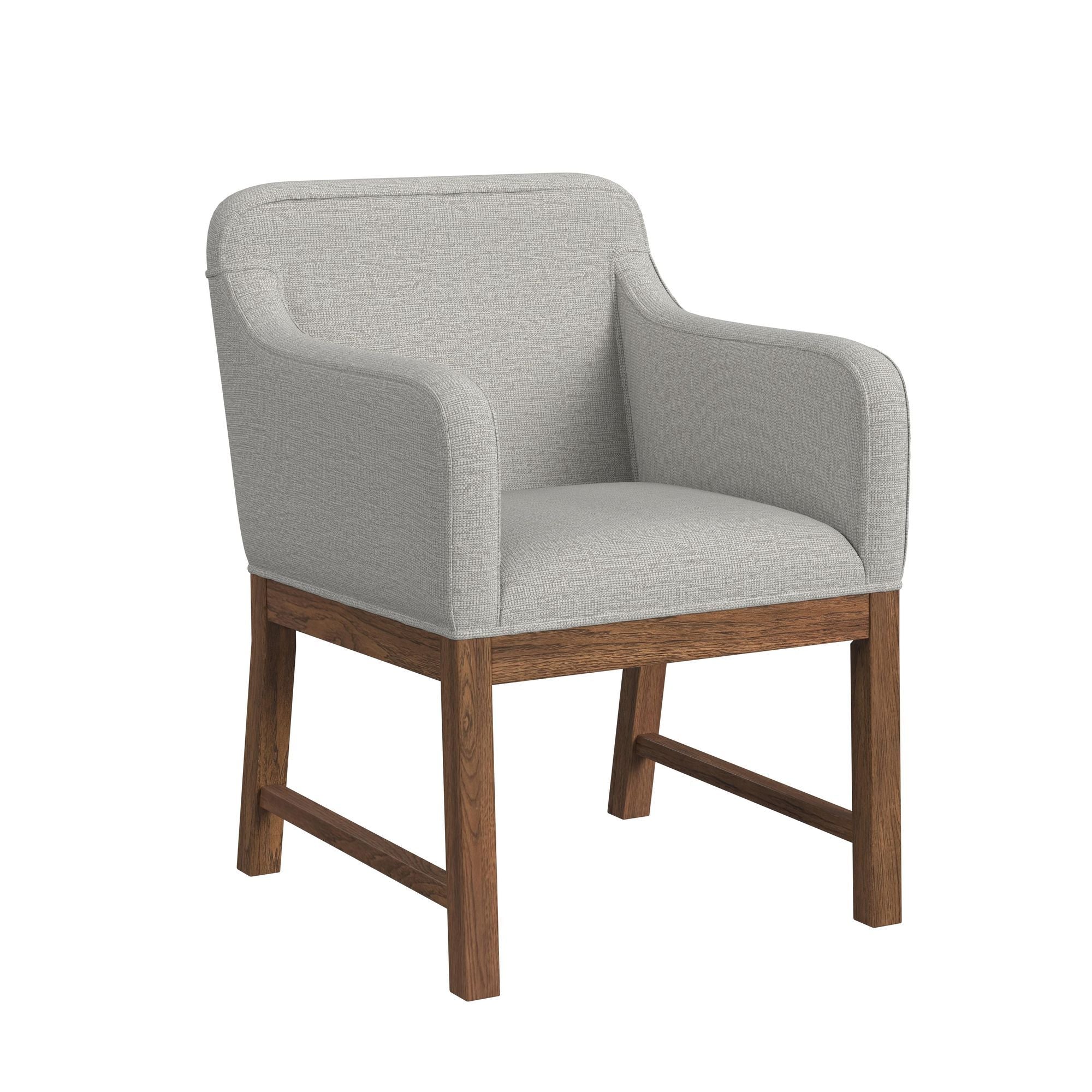 Glinda - Upholstered Fabric Dining Chair (Set of 2) - Brown / Light Gray - Image 5