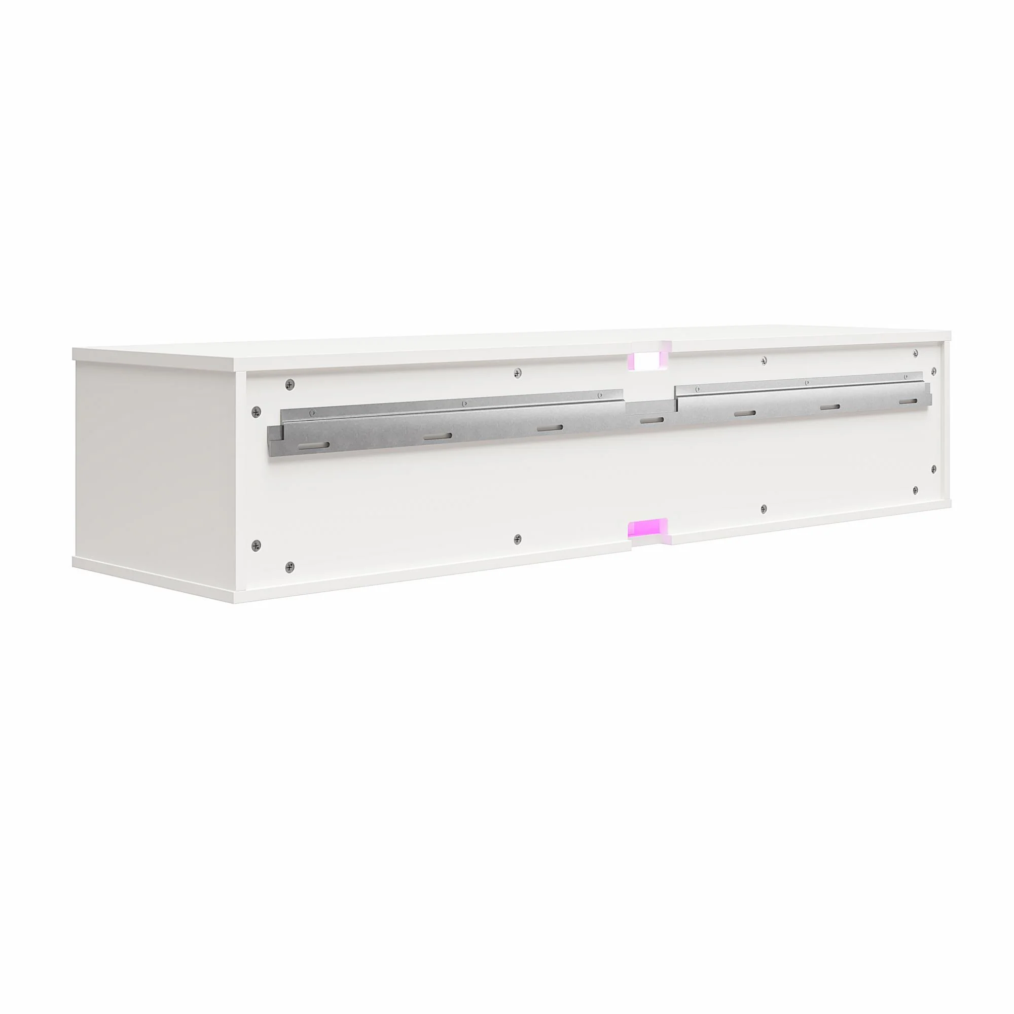 Glitch - Floating TV Stand For TVs Up To 60" With RGB Lighting And Sliding Door - White - Image 7
