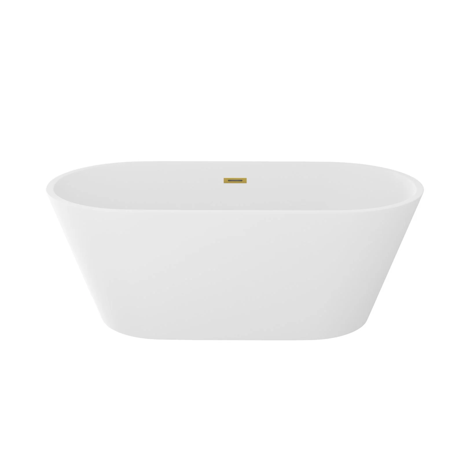 Gloss Freestanding Bathtub With Overflow And Pop Up Drain, Stand Alone Soaking Tub - Glossy White - Image 2