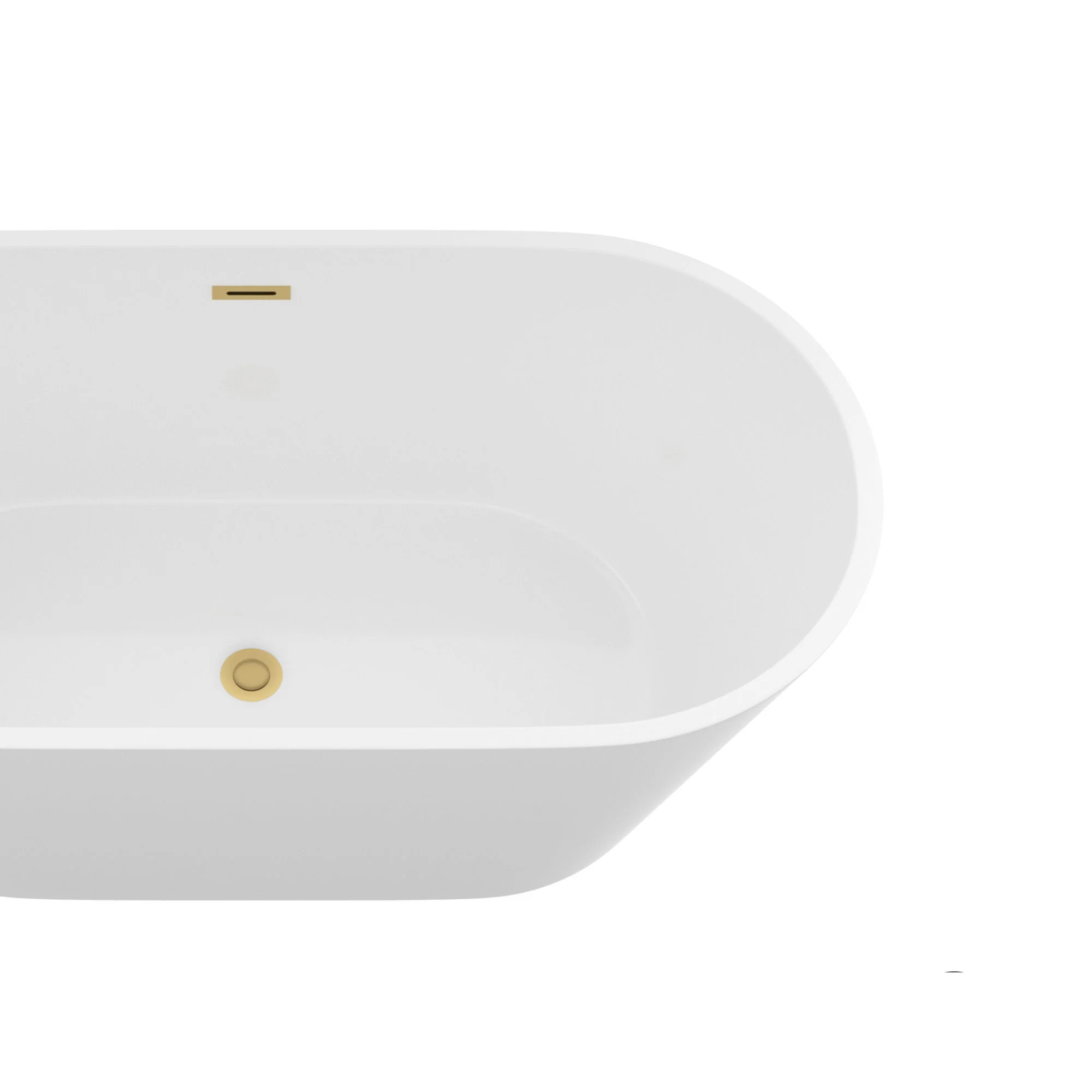 Gloss Freestanding Bathtub With Overflow And Pop Up Drain, Stand Alone Soaking Tub - Glossy White - Image 6