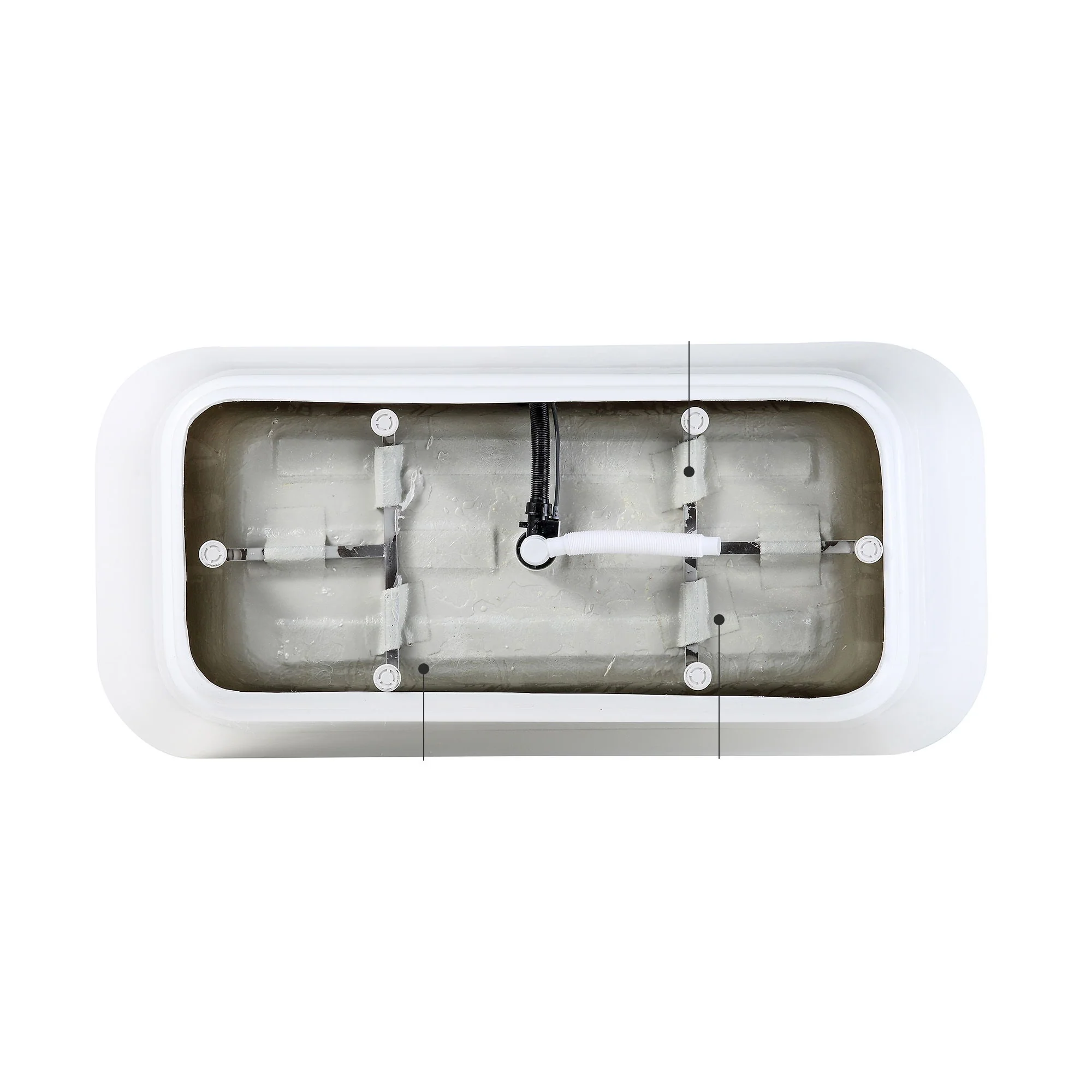 Gloss Freestanding Bathtub With Overflow & Pop Up Drain, Stand Alone Soaking Tub - Image 4
