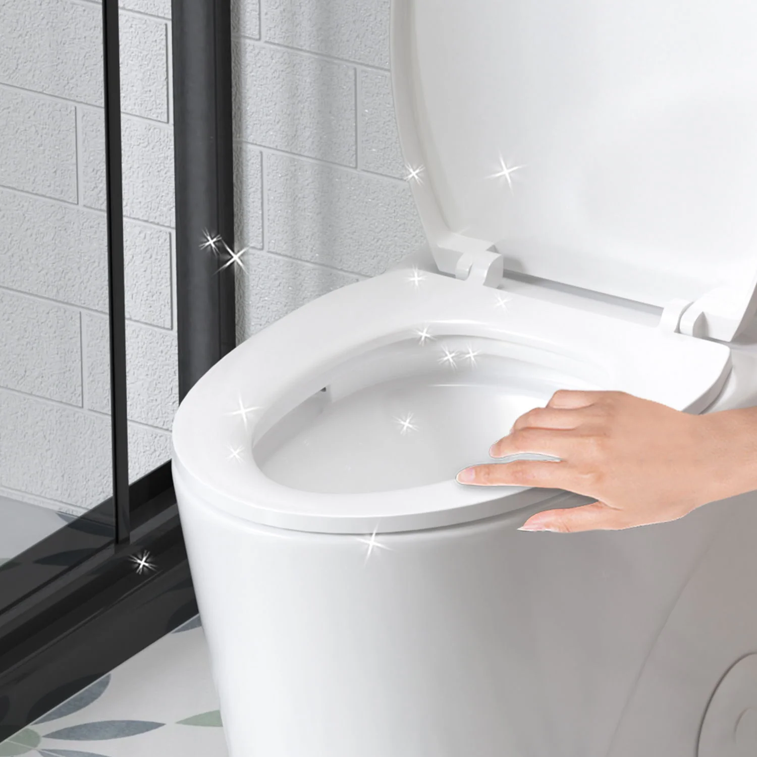 Glossy Tornado Flush 1 Piece Toilet With Dual Flush, Soft Close Seat - Gloss White - Image 6