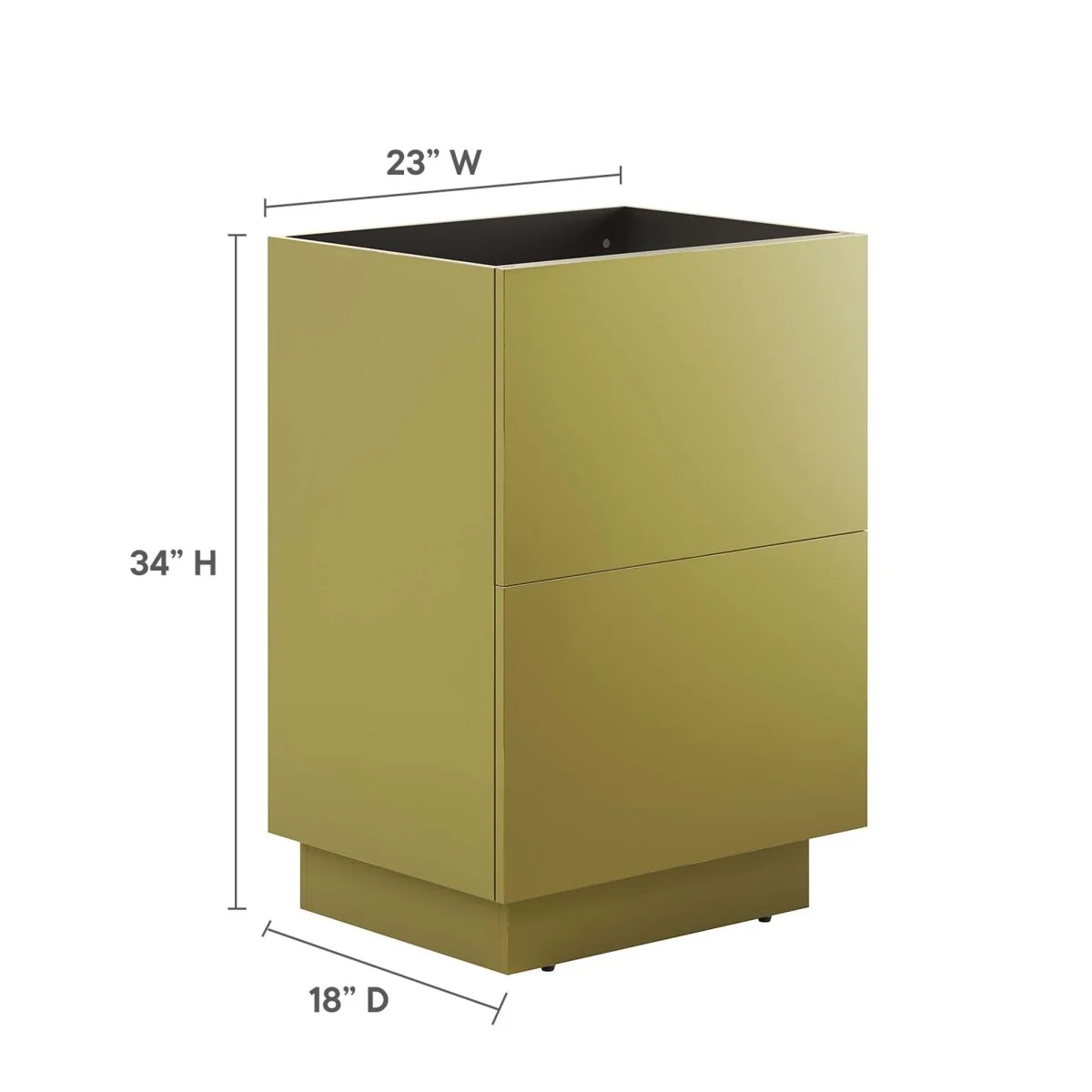 Gold Finish Bathroom Vanity Cabinet with Drawer – Sink Basin Not Included - Image 12