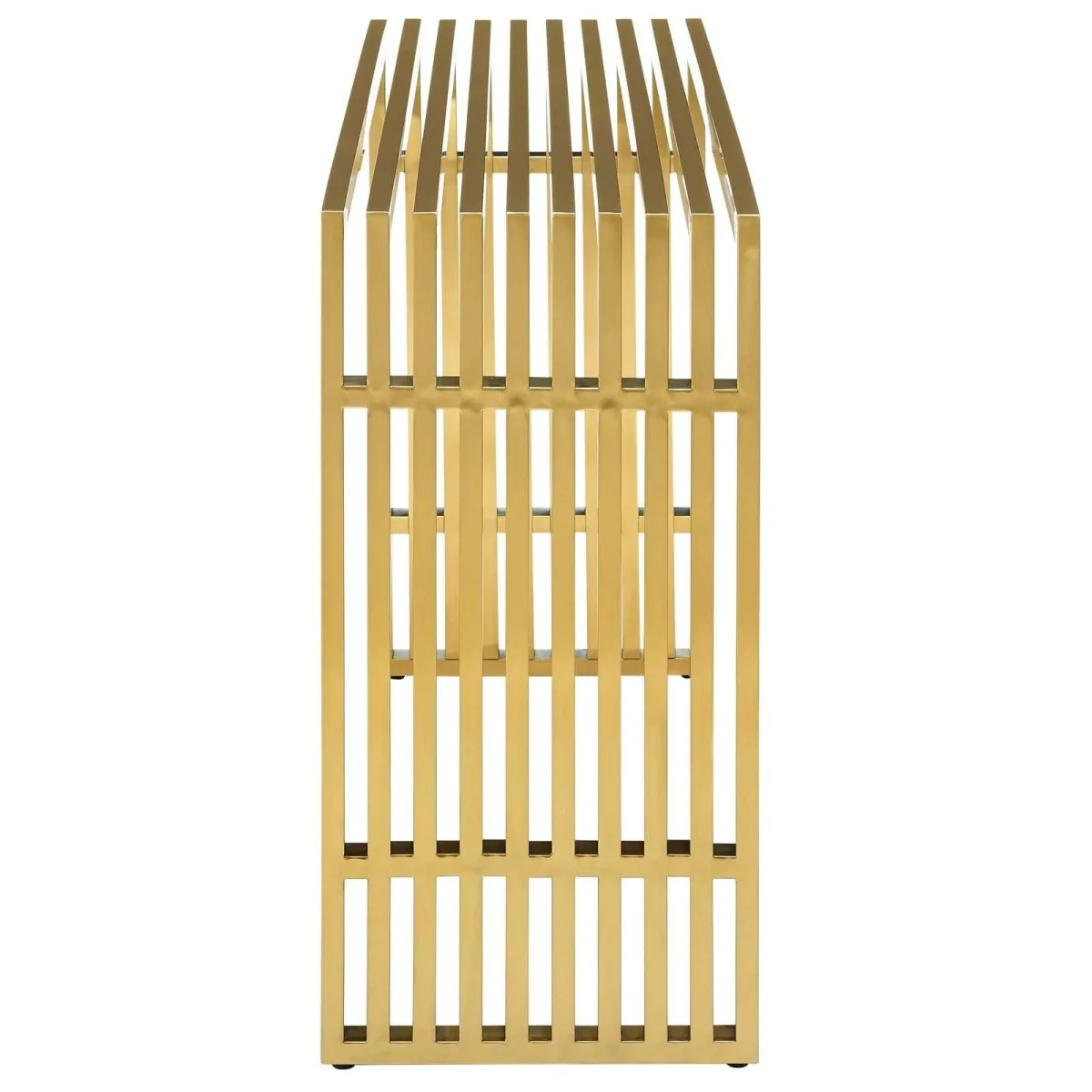 Gold Stainless Steel Console Table – Tubular Frame 47 Inch - Image 2