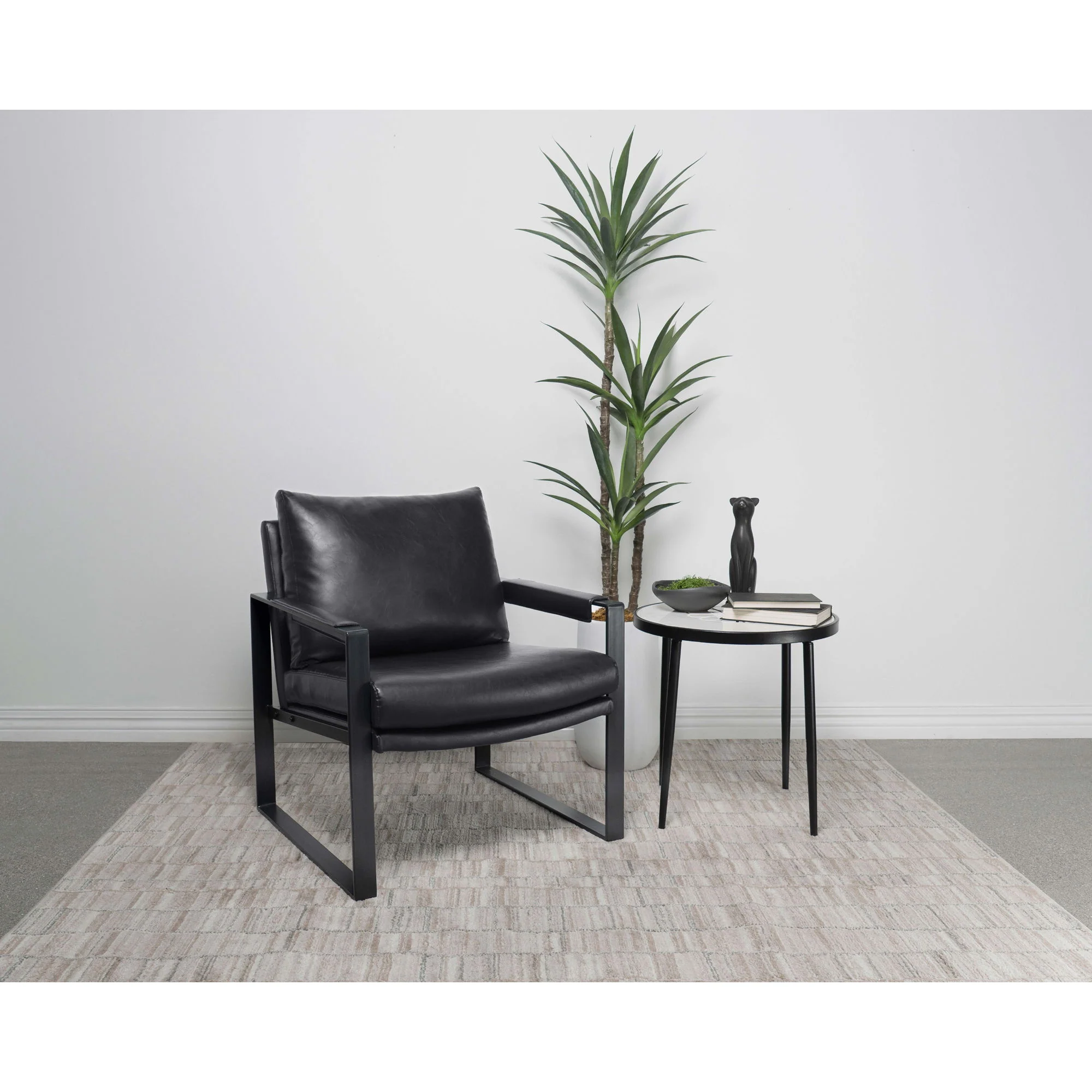 Goldbriar - Upholstered Track Arm Accent Chair - Black - Image 7