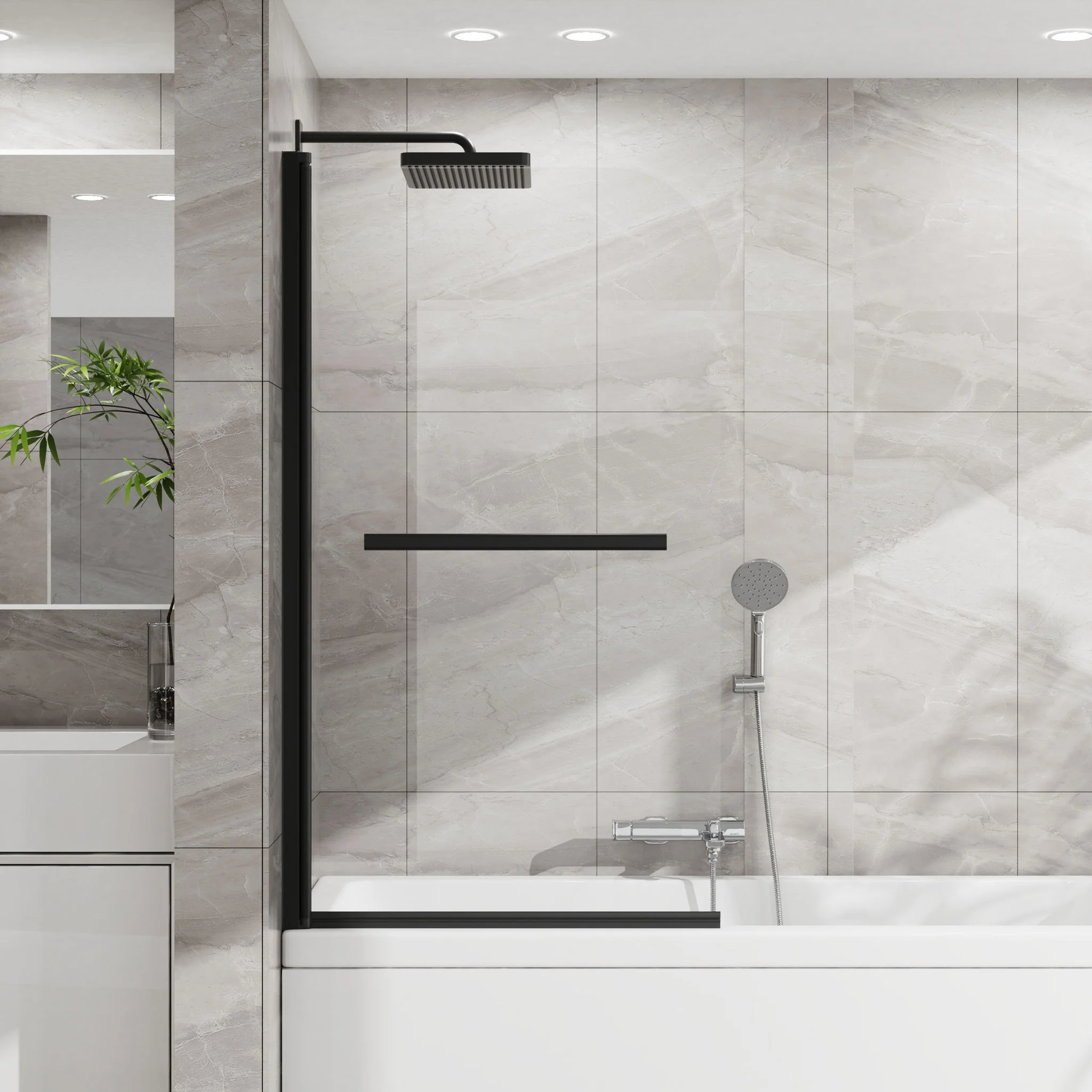 Goodyo - Frameless Bathtub Shower Door - Transparent - Image 6