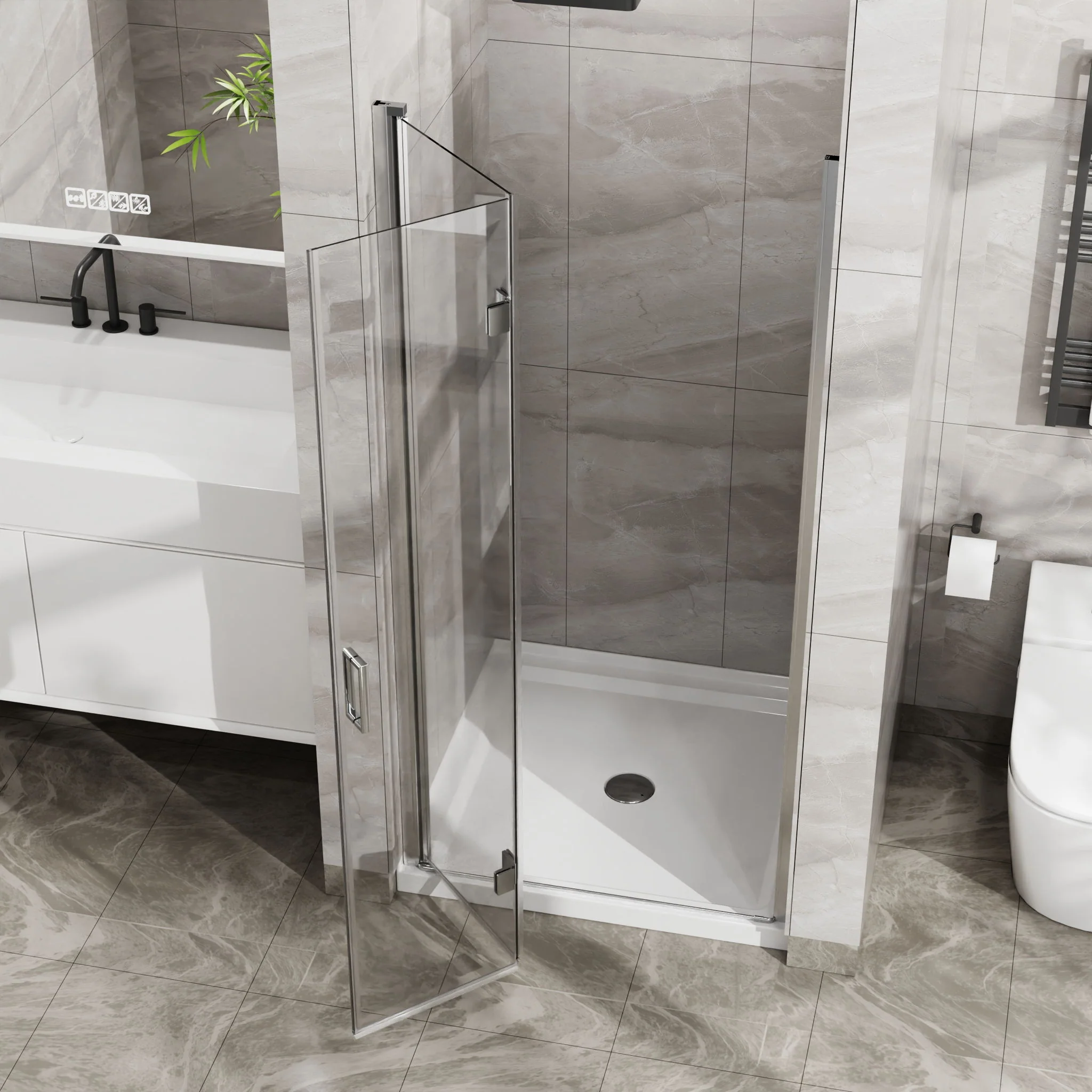 Goodyo - Frameless Glass Shower Door Bifold - Image 5
