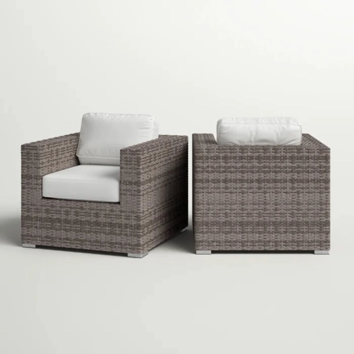 Grade - Club Patio Chair With Sunbrella Cushions (Set of 2) - Gray Mix / White - Image 5