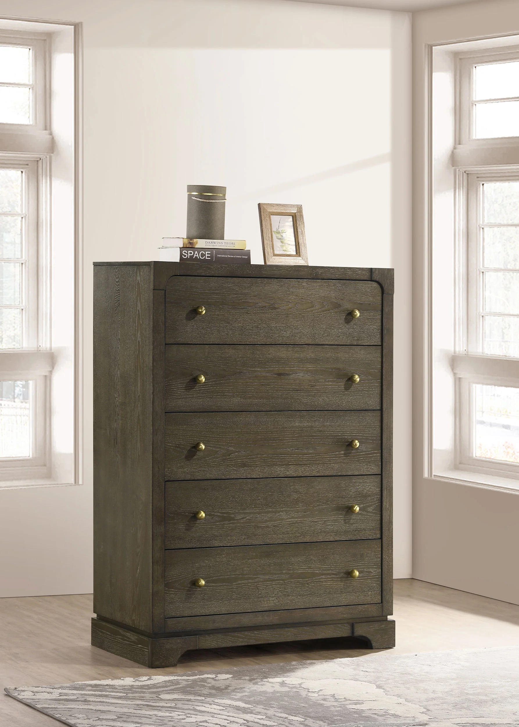 Gran Park 5-Drawer Chest of Drawers Dark Cocoa - Image 2