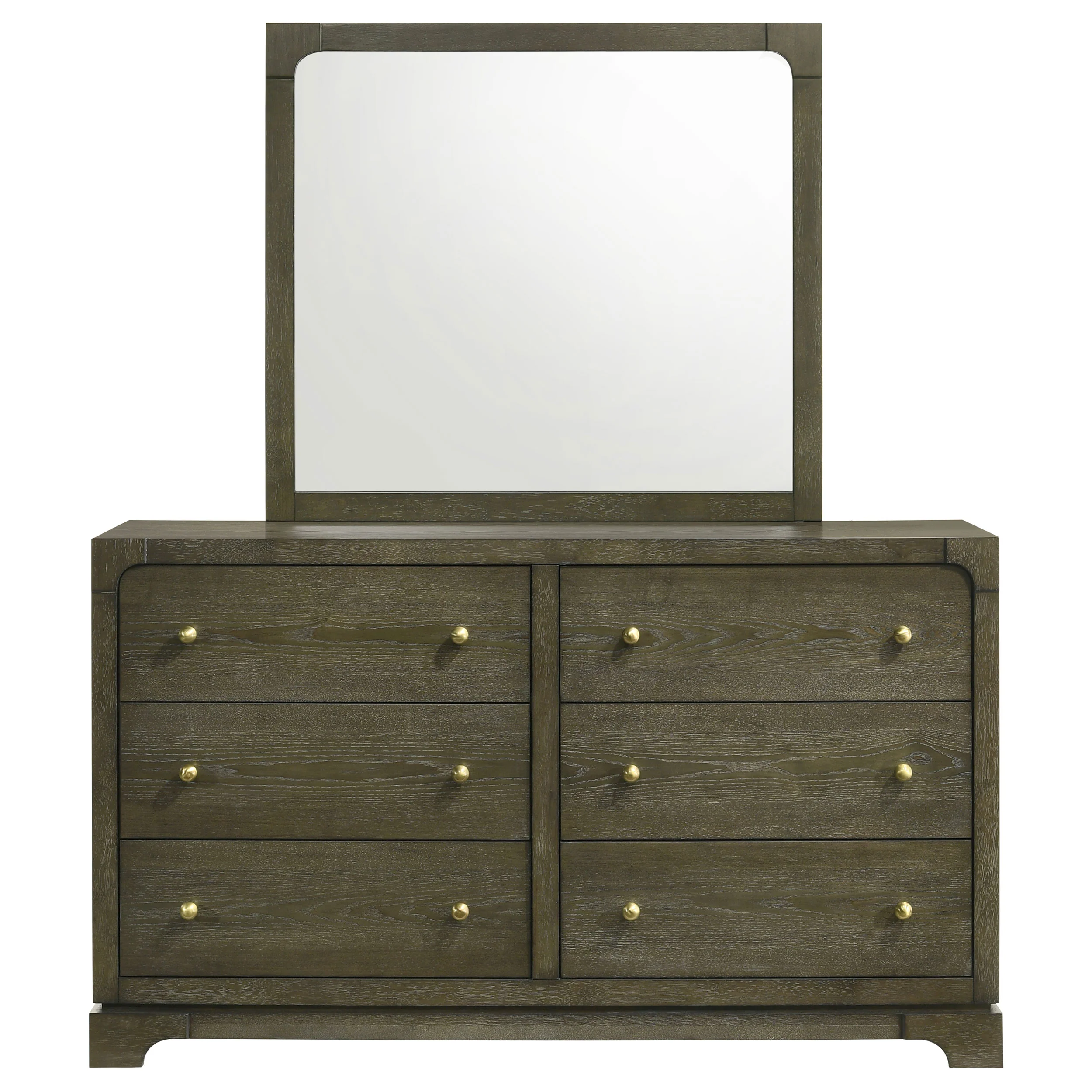 Gran Park 6-Drawer Dresser and Mirror, Dark Cocoa - Image 4